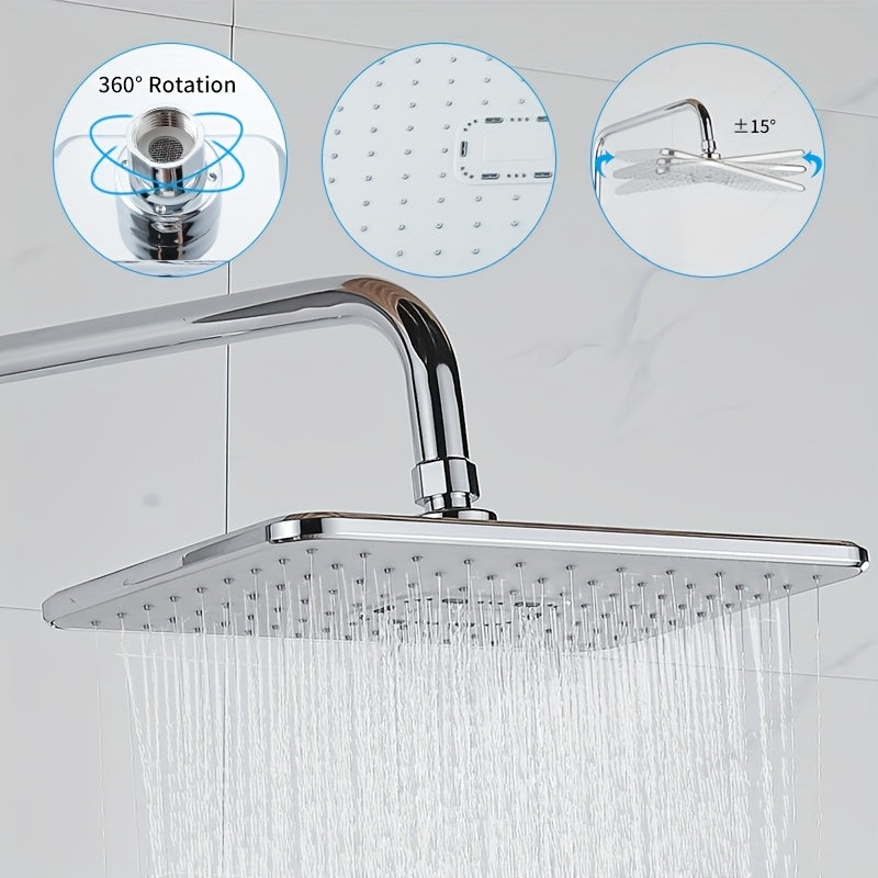 Regendusche-Set Chrom Badezimmer Duschsystem, Edelstahl für Badezimmer und Haushalt – Detailansicht 10