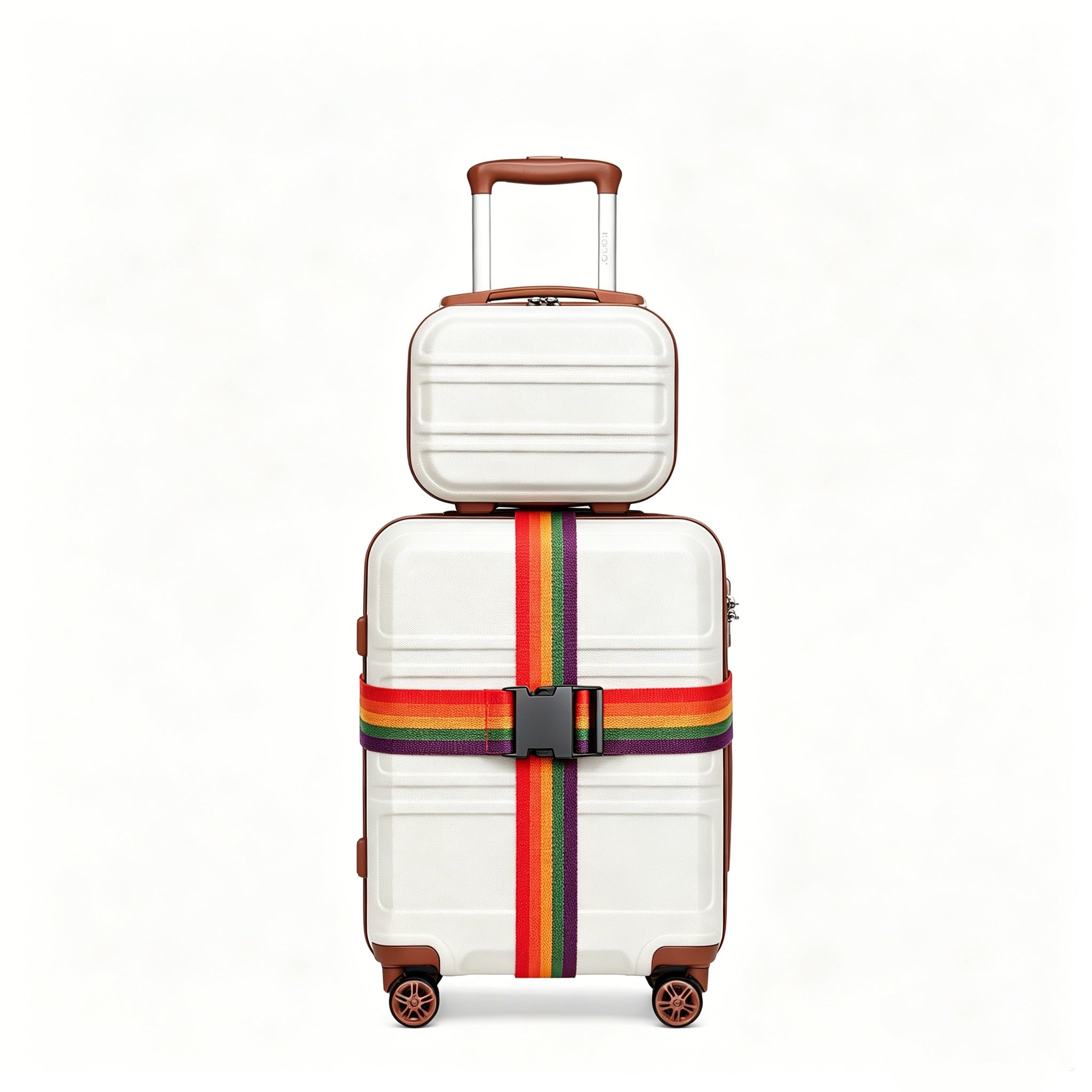 Reisekoffer, 2 Stk. Cremeweißer 20-Zoll-Koffer + Reisetasche für Alltag und Camping – Detailansicht 52