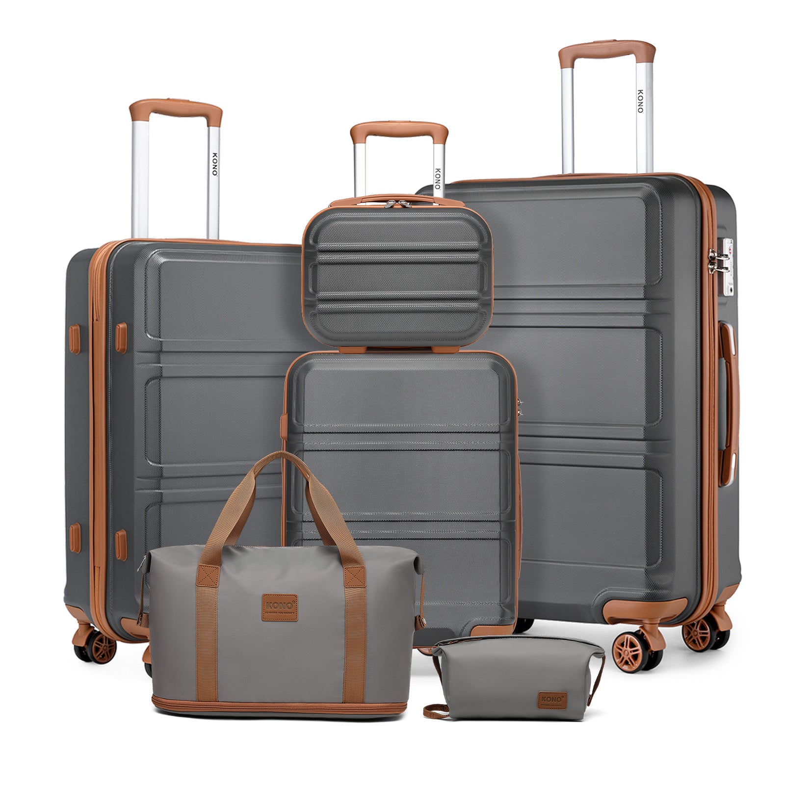 Reisekoffer, 2 Stk. Cremeweißer 20-Zoll-Koffer + Reisetasche für Alltag und Camping – Detailansicht 71