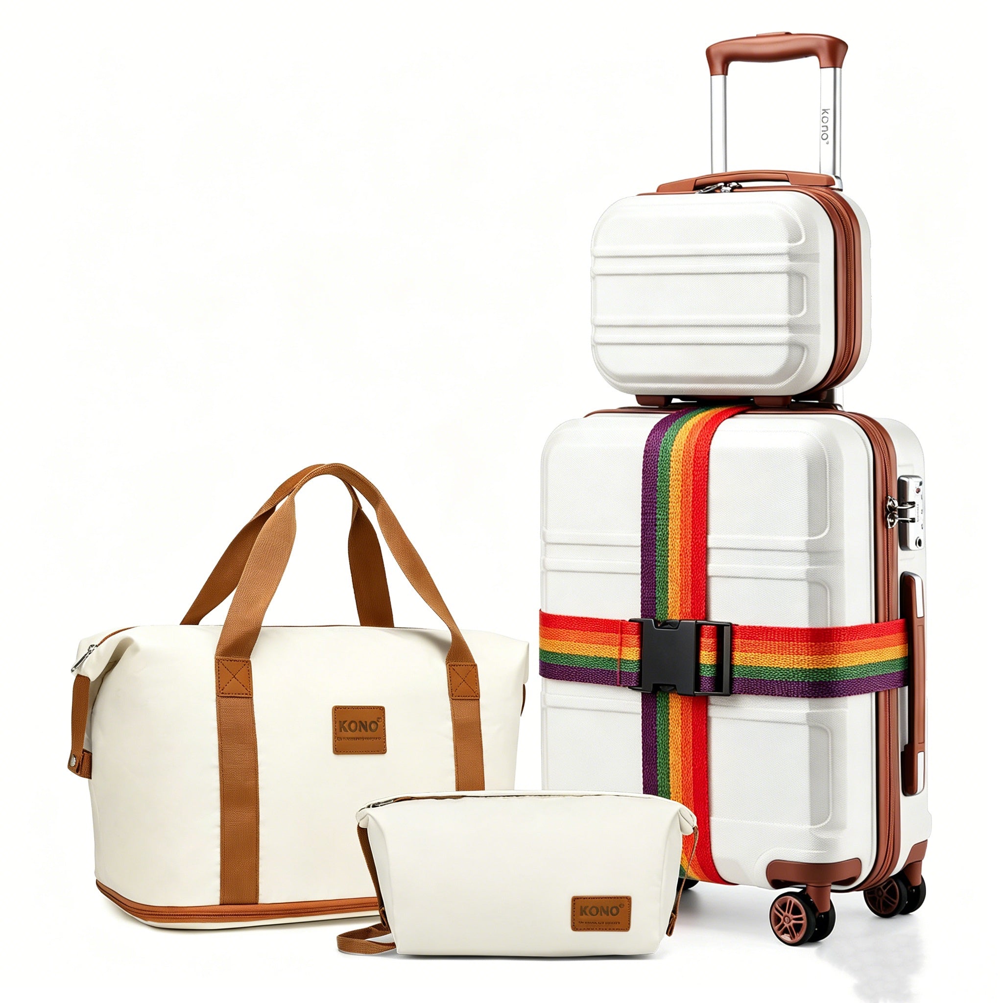 Reisekoffer, 6-teiliges Camping-Hardcase-ABS-Roller-Handgepäck-Kof für Freizeit und Camping – Detailansicht 11