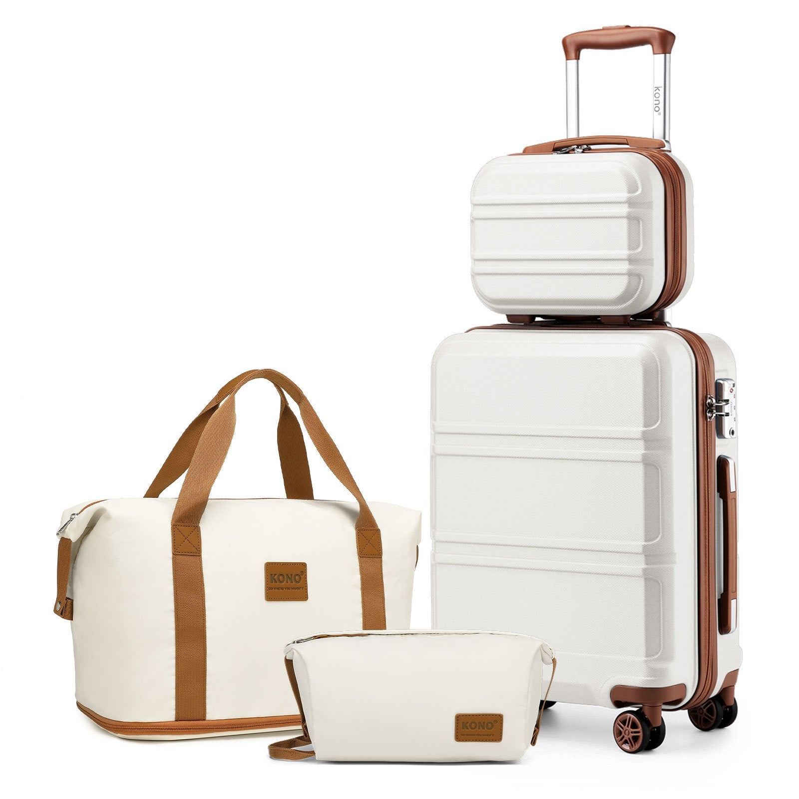Reisekoffer, 6-teiliges Camping-Hardcase-ABS-Roller-Handgepäck-Kof für Freizeit und Camping – Detailansicht 15