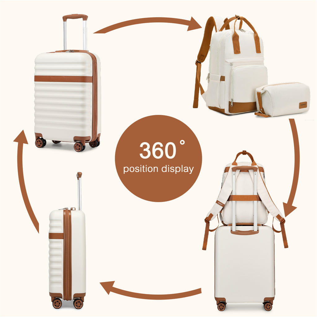 Reisekoffer, Creme/Braun für Freizeit – Detailansicht 10