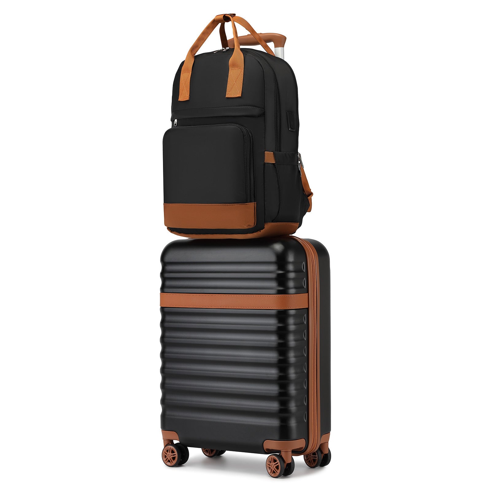 Reisekoffer, Creme/Braun für Freizeit – Detailansicht 12