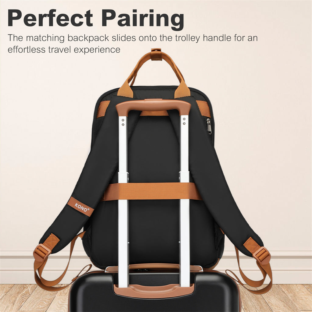 Reisekoffer, Creme/Braun für Freizeit – Detailansicht 16