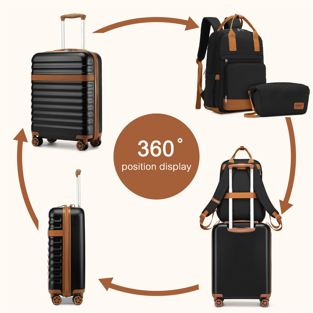Reisekoffer, Creme/Braun für Freizeit – Detailansicht 20