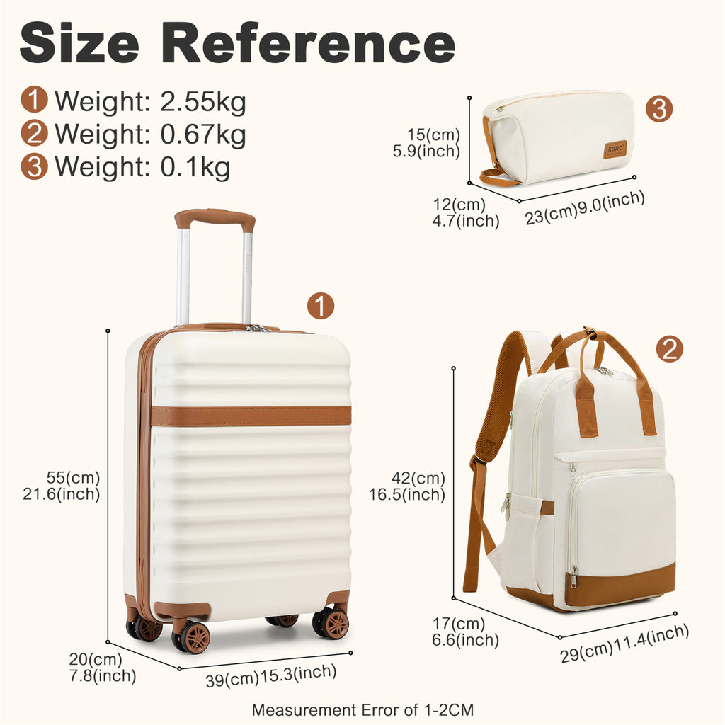 Reisekoffer, Creme/Braun für Freizeit – Detailansicht 23