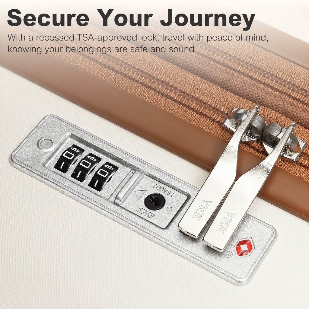 Reisekoffer, Creme/Braun für Freizeit – Detailansicht 29