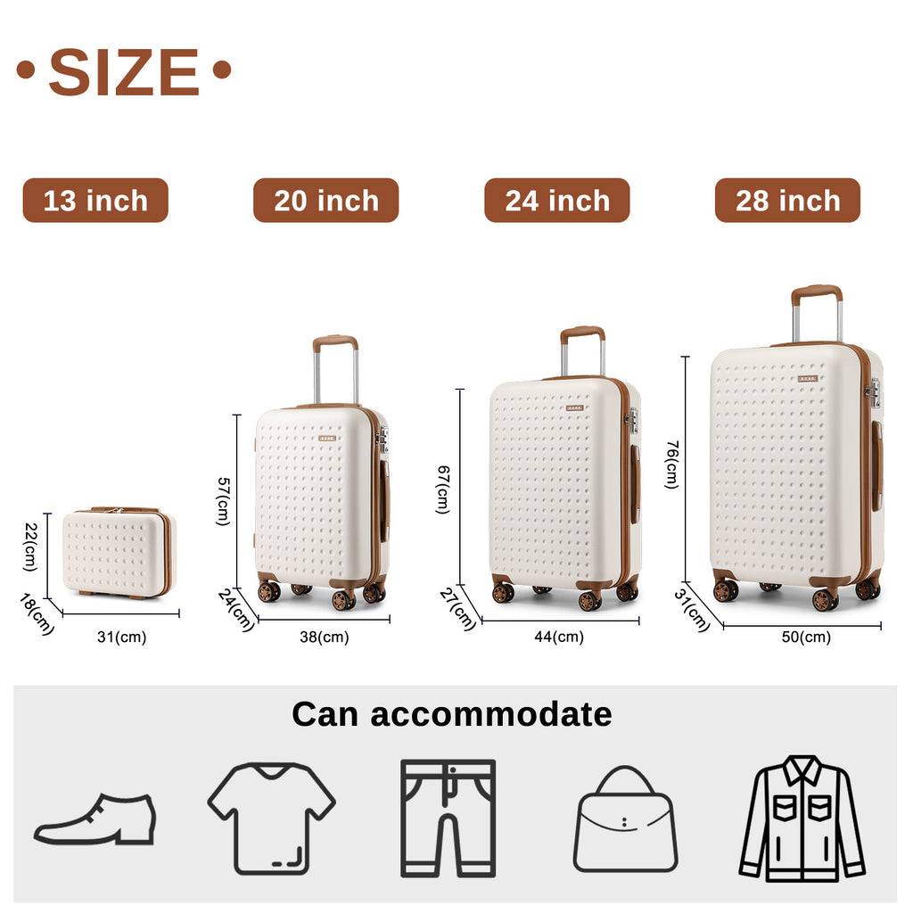Reisekoffer, Creme- und Braunton, SEX von 6 (+Beutel) für Alltag – Detailansicht 25