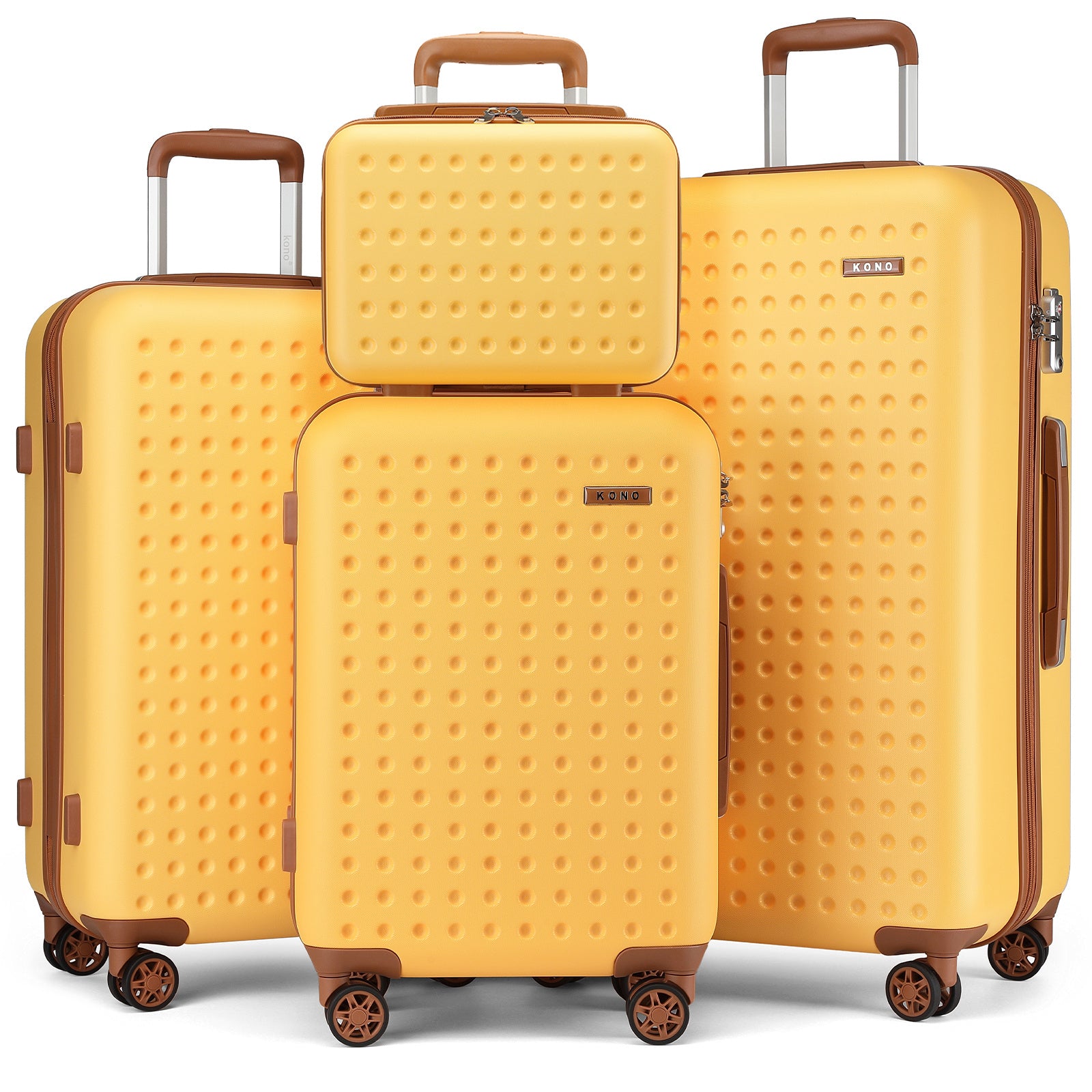 Reisekoffer, Creme- und Braunton, SEX von 6 (+Beutel) für Alltag – Detailansicht 26