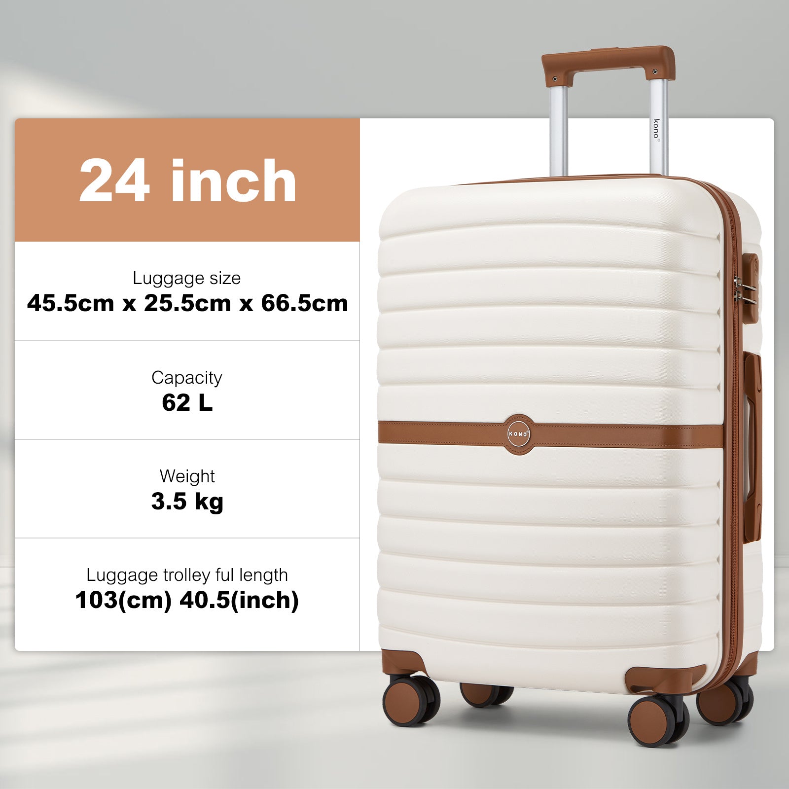 Reisekoffer, Cremefarbenes Weiß für Freizeit und Alltag – Detailansicht 33