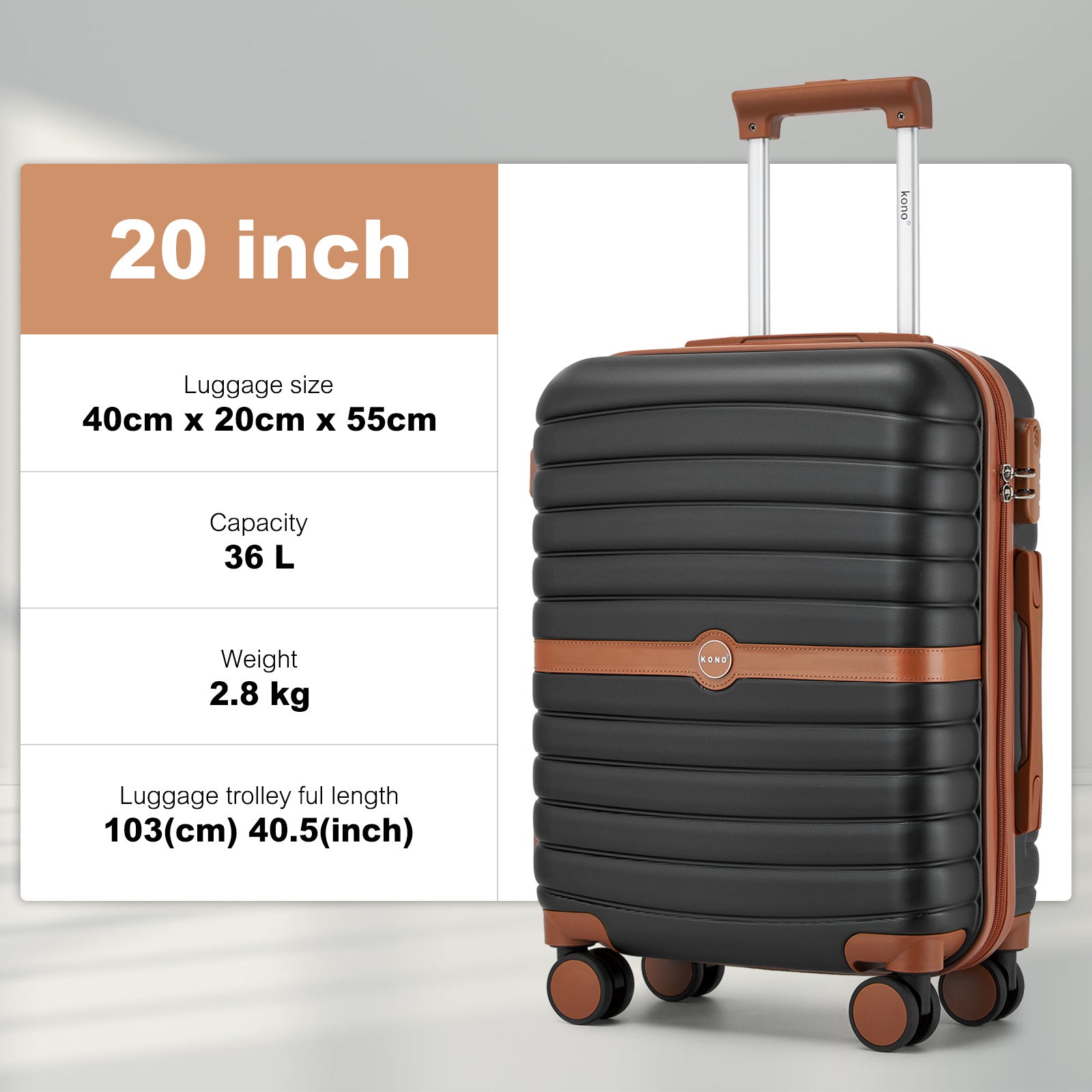 Reisekoffer, Dunkelgrün und Braun für Freizeit – Detailansicht 4