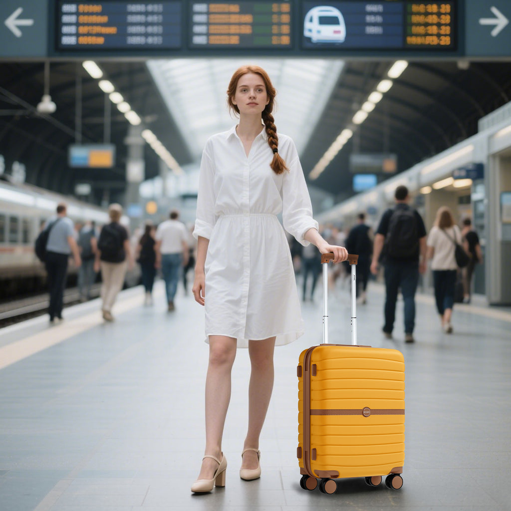 Reisekoffer, Dunkelgrün und Braun für Freizeit – Detailansicht 26
