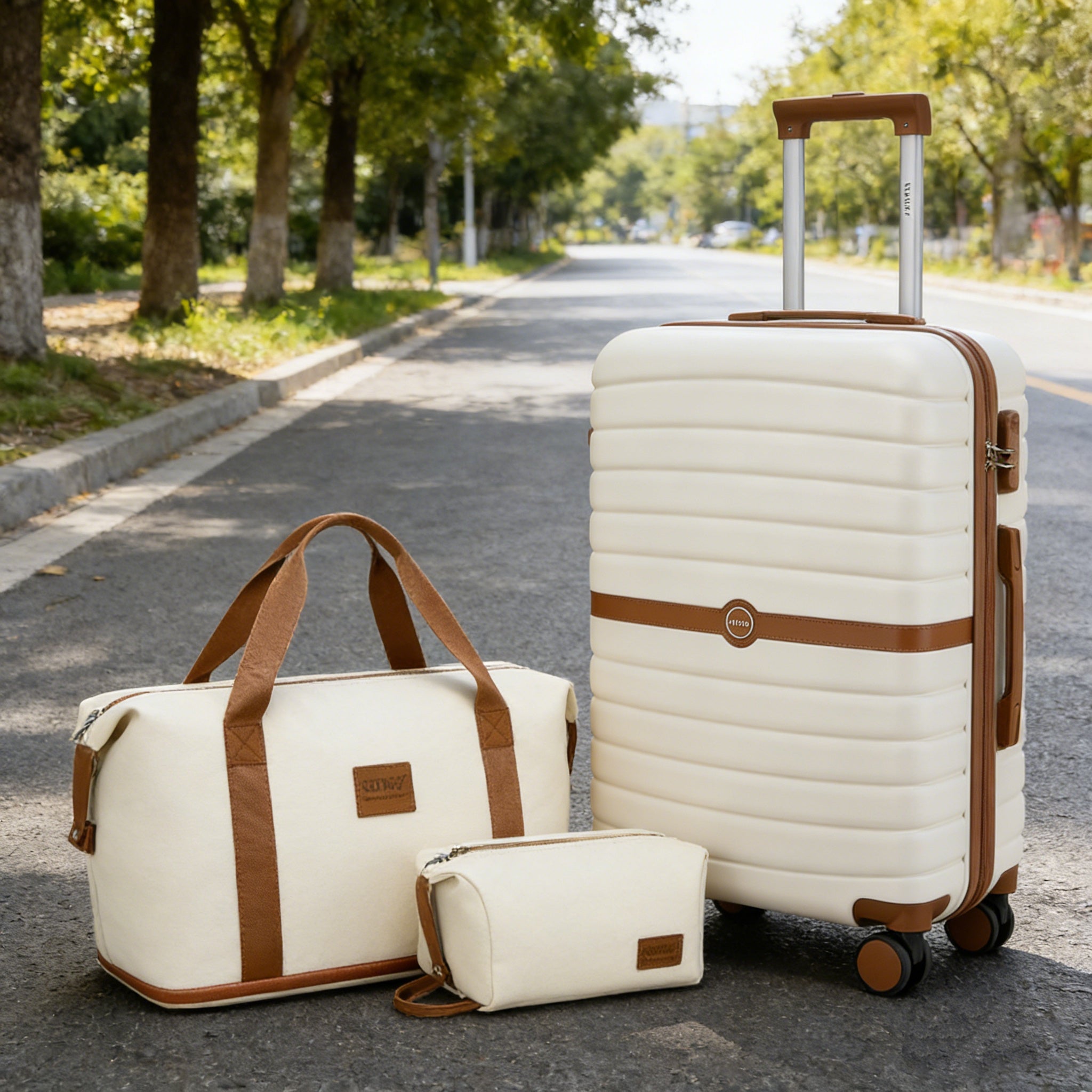 Reisekoffer, Dunkelgrün und Braun für Freizeit – Detailansicht 39