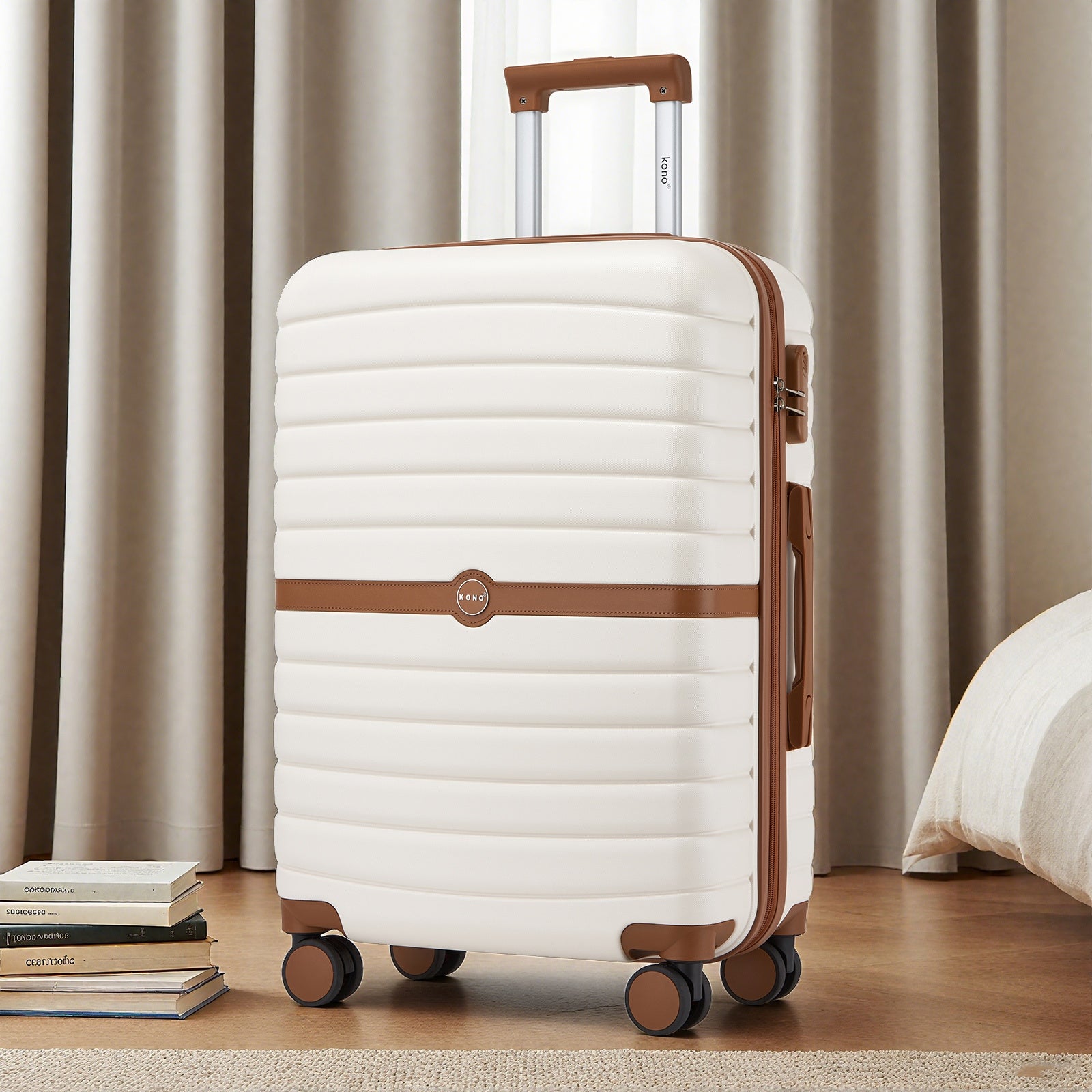 Reisekoffer, Dunkelgrün und Braun für Freizeit – Detailansicht 55