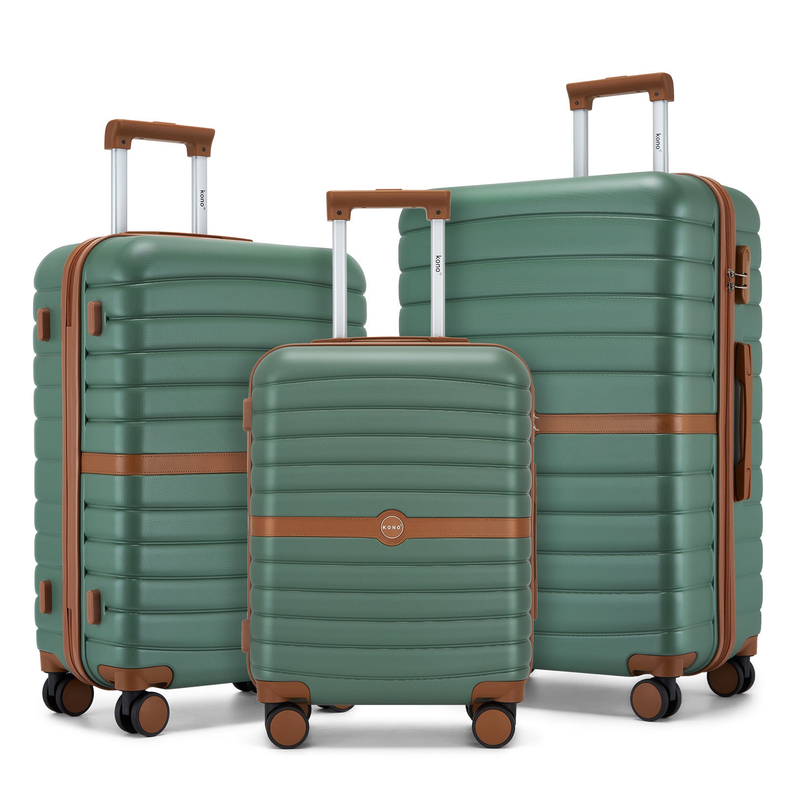 Reisekoffer, Dunkelgrün und Braun für Freizeit – Detailansicht 62