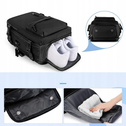Reisekoffer, Handgepäck-Rucksack mit lokalem Stauraum (40x20x25 für Alltag – Detailansicht 11