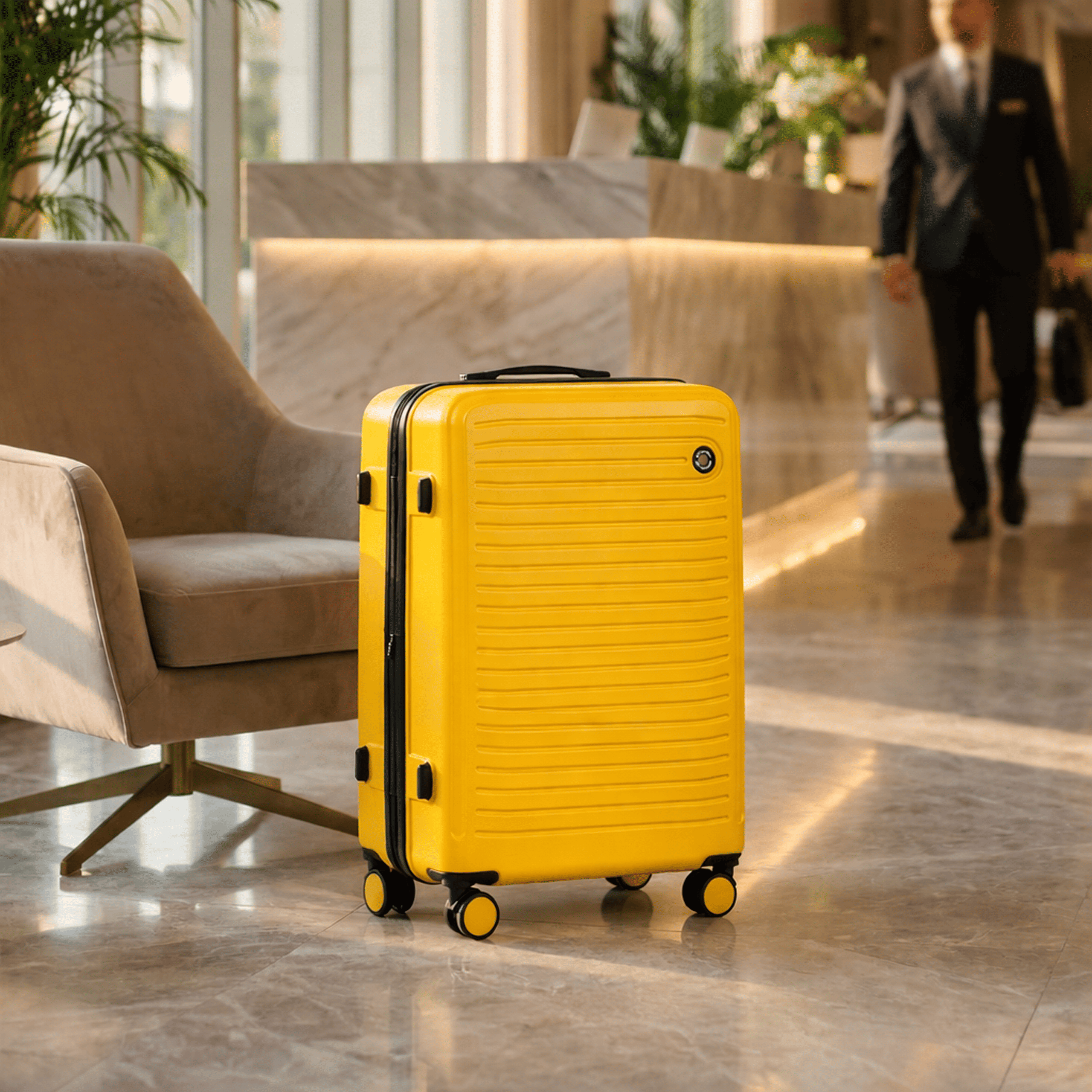Reisekoffer, Marineblau mit schwarzen, stilvollen Details für Alltag und Freizeit – Detailansicht 23