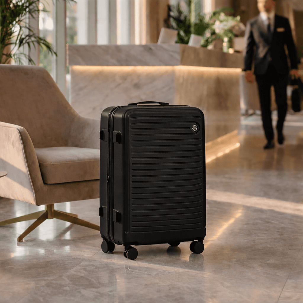 Reisekoffer, Marineblau mit schwarzen, stilvollen Details für Alltag und Freizeit – Detailansicht 26