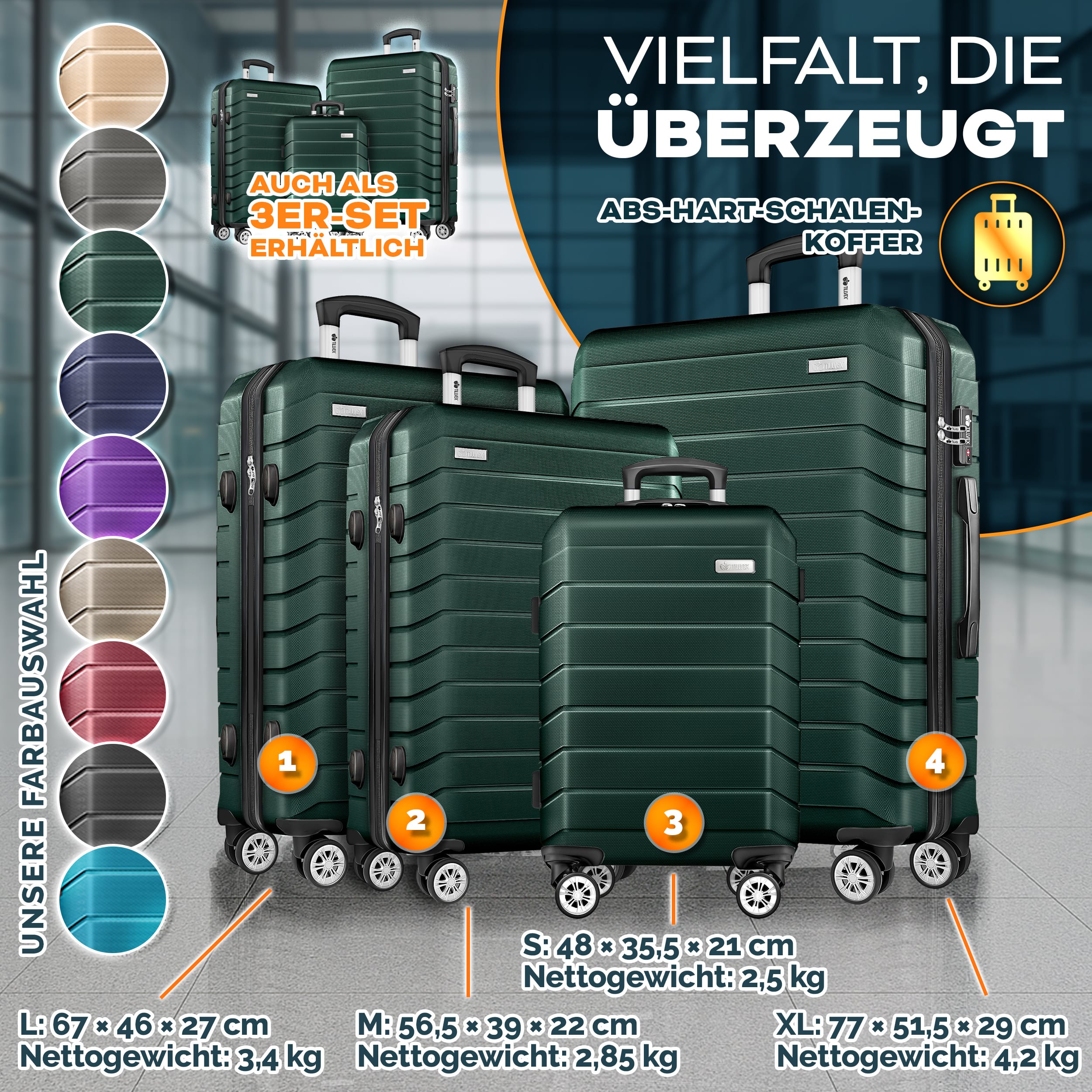 Reisekoffer, mit TSA-Schloss für Alltag und Freizeit – Detailansicht 5