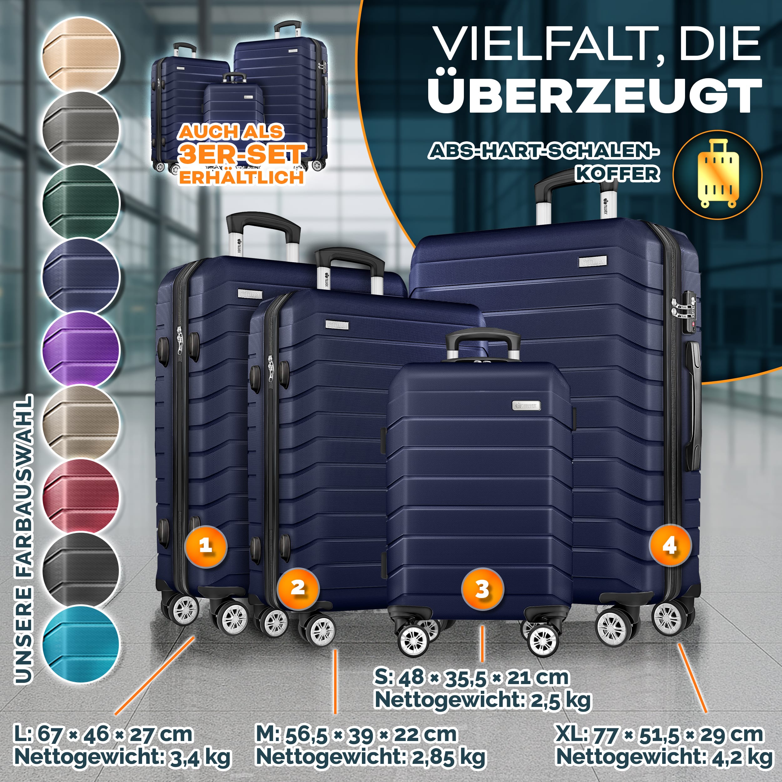 Reisekoffer, mit TSA-Schloss für Alltag und Freizeit – Detailansicht 12