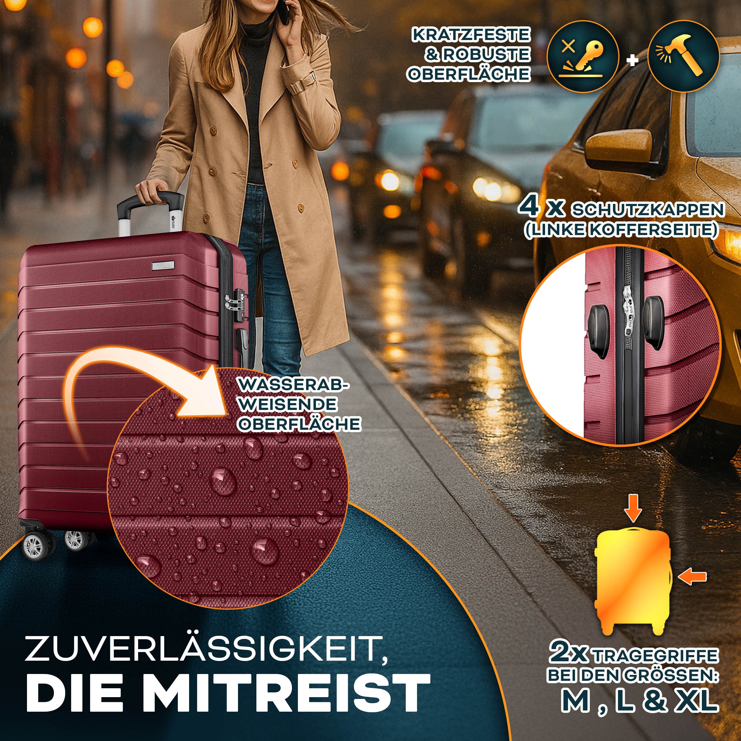 Reisekoffer, mit TSA-Schloss für Alltag und Freizeit – Detailansicht 19