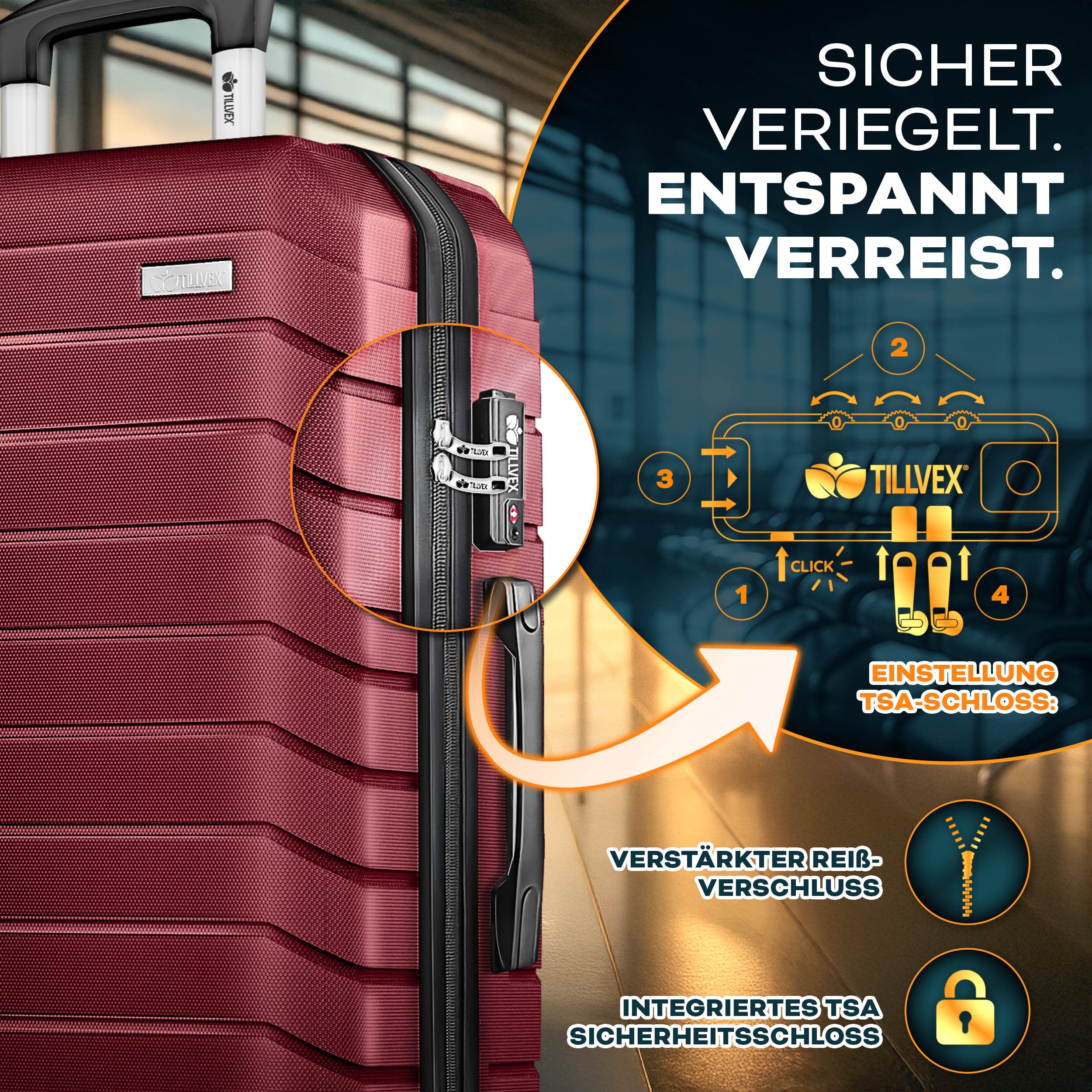 Reisekoffer, mit TSA-Schloss für Alltag und Freizeit – Detailansicht 21