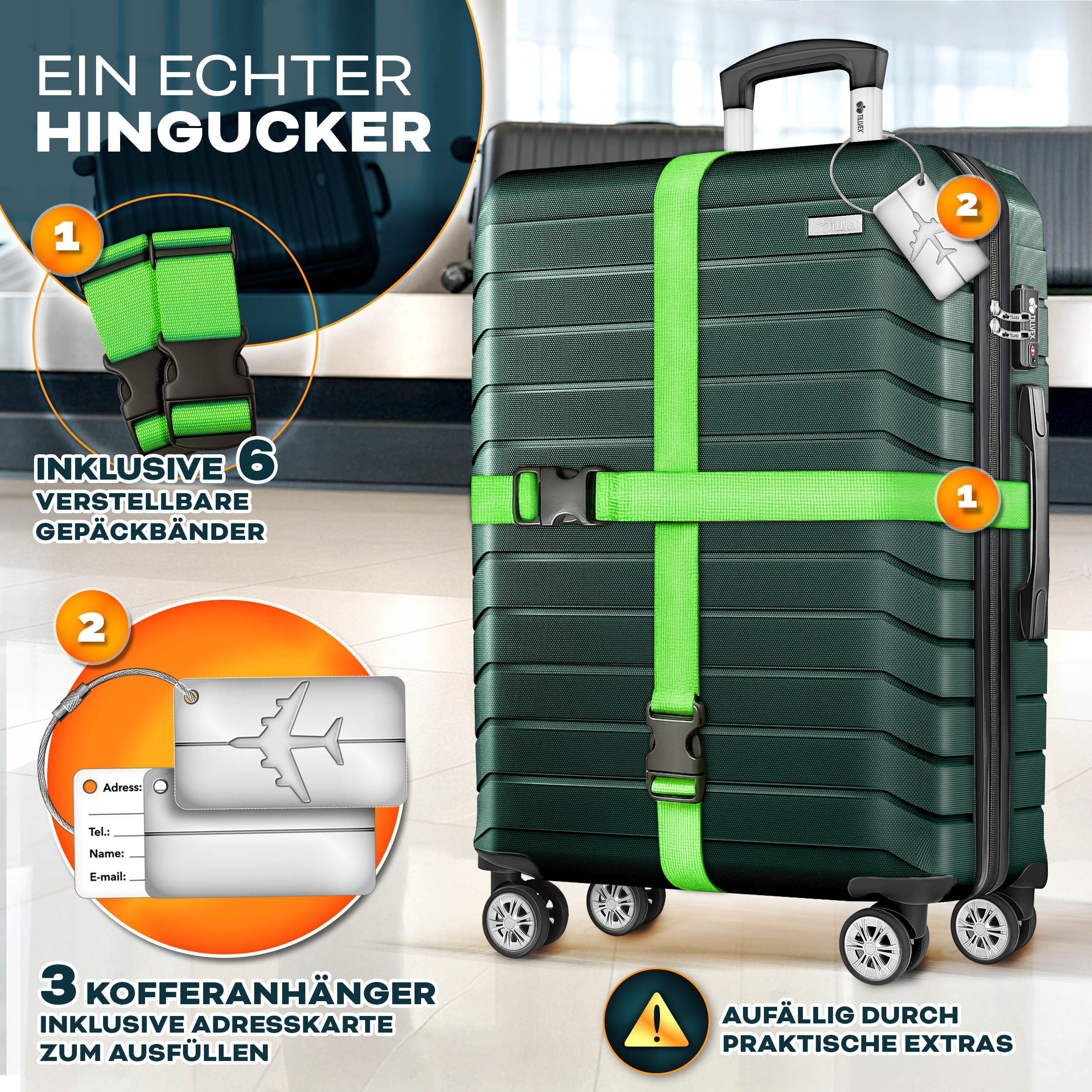Reisekoffer, mit TSA-Schloss für Alltag und Freizeit – Detailansicht 23