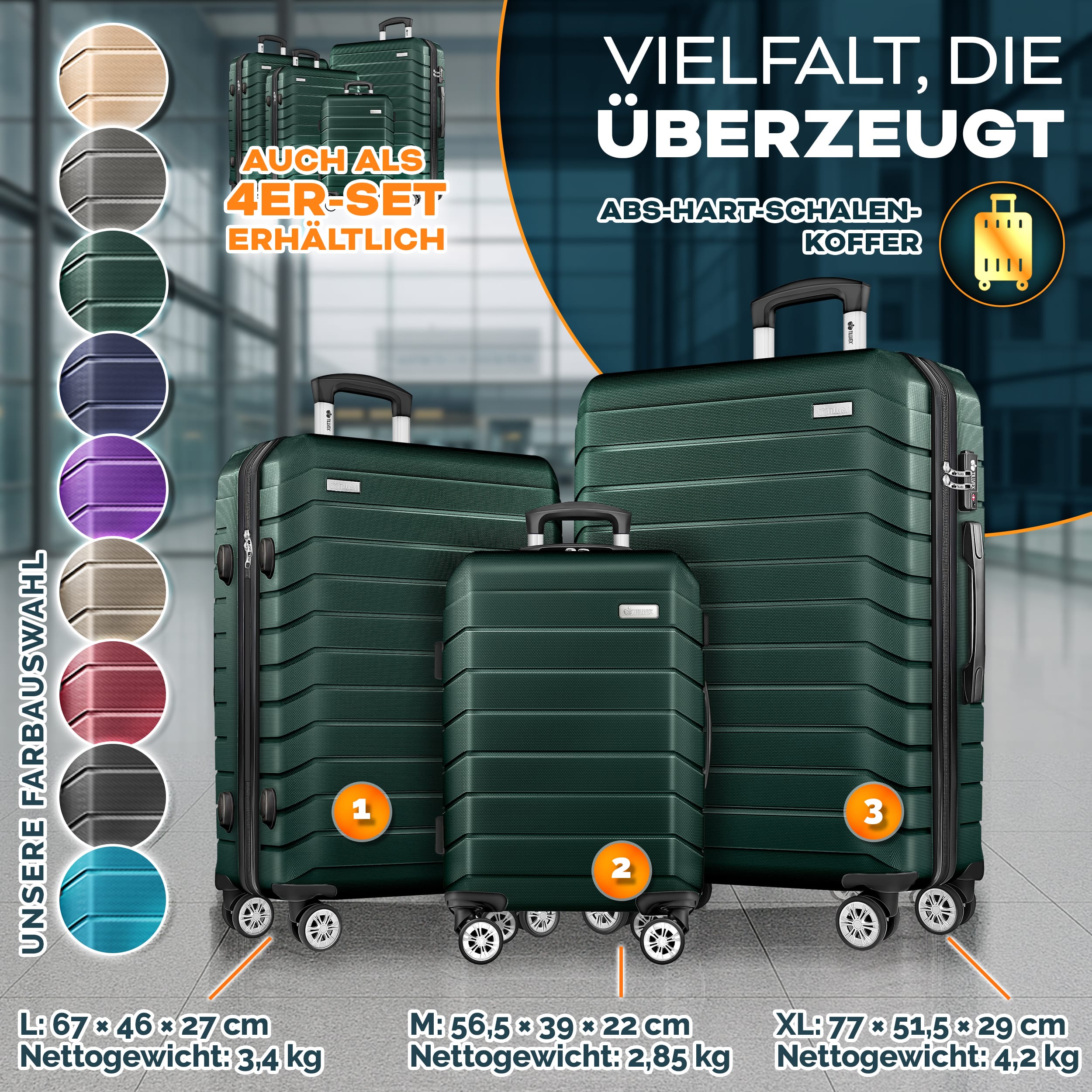 Reisekoffer, mit TSA-Schloss für Alltag und Freizeit – Detailansicht 25