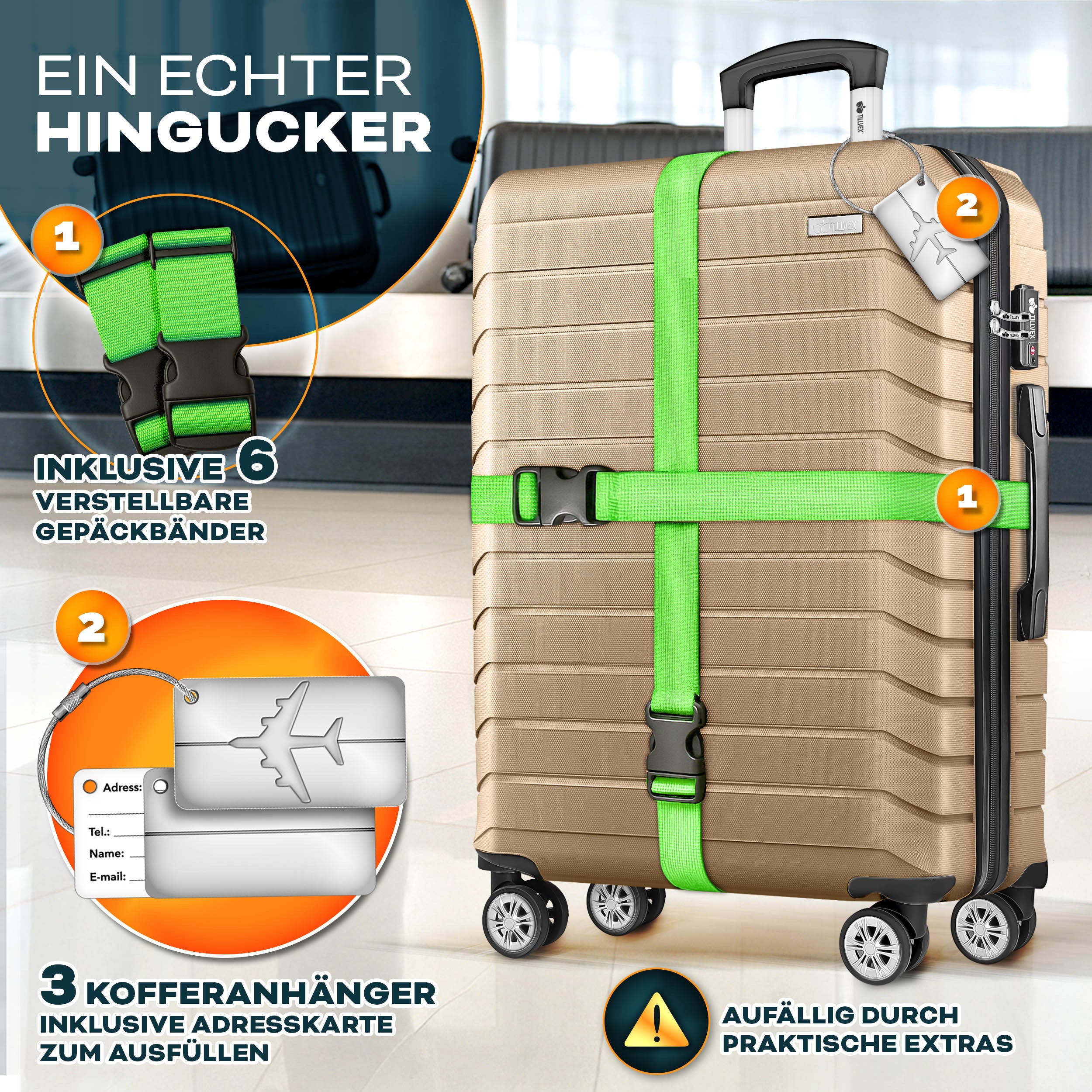 Reisekoffer, mit TSA-Schloss für Alltag und Freizeit – Detailansicht 31