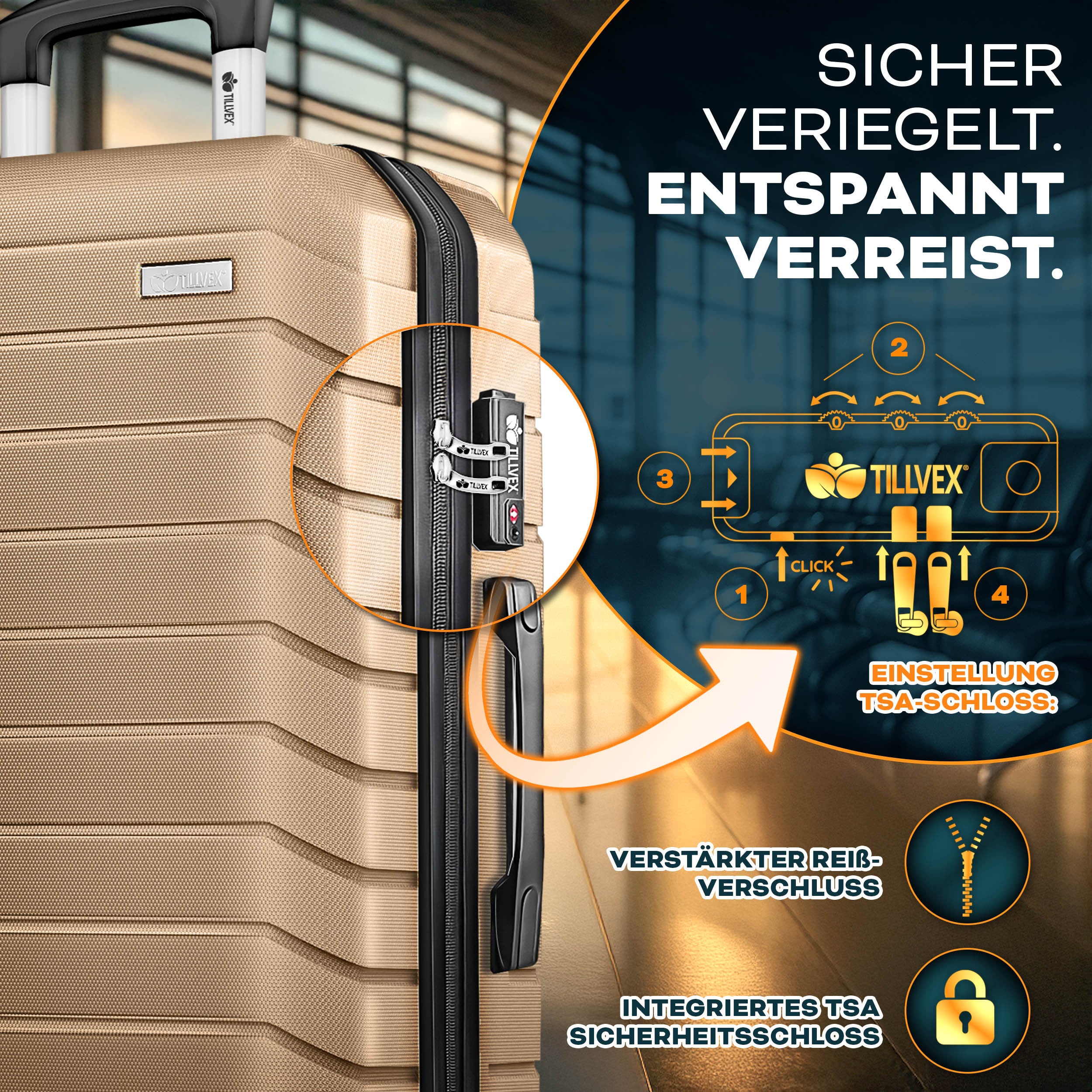 Reisekoffer, mit TSA-Schloss für Alltag und Freizeit – Detailansicht 36