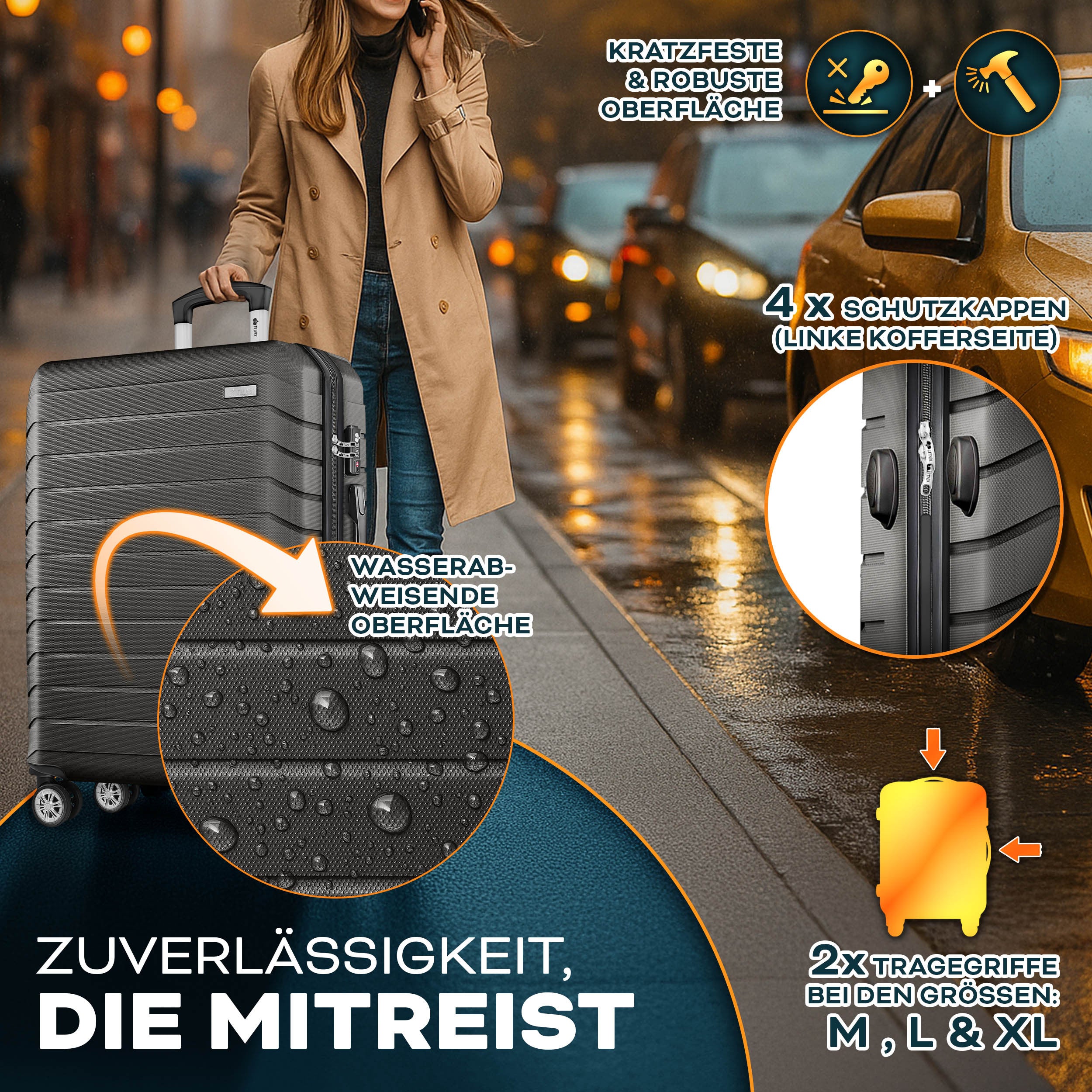 Reisekoffer, mit TSA-Schloss für Alltag und Freizeit – Detailansicht 51