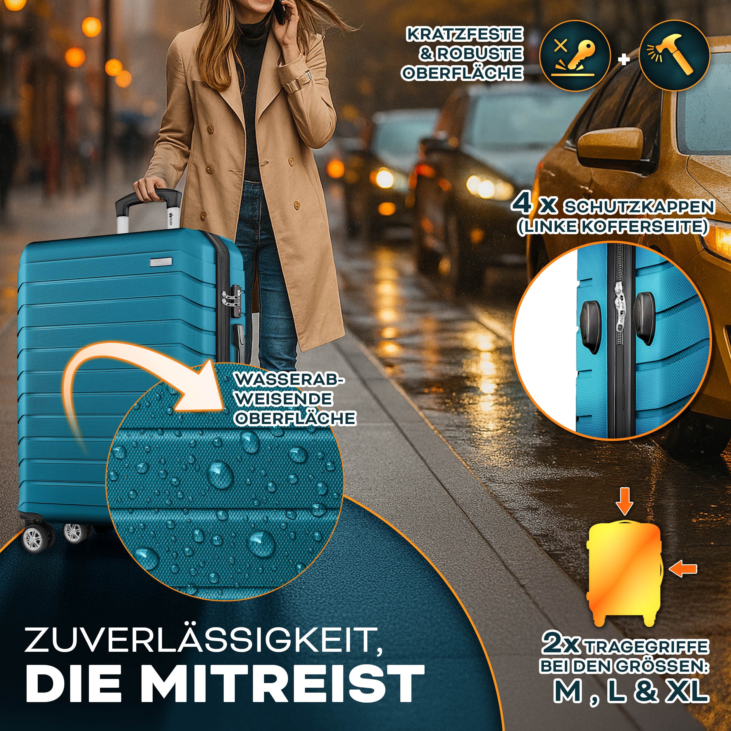 Reisekoffer, mit TSA-Schloss für Alltag und Freizeit – Detailansicht 60