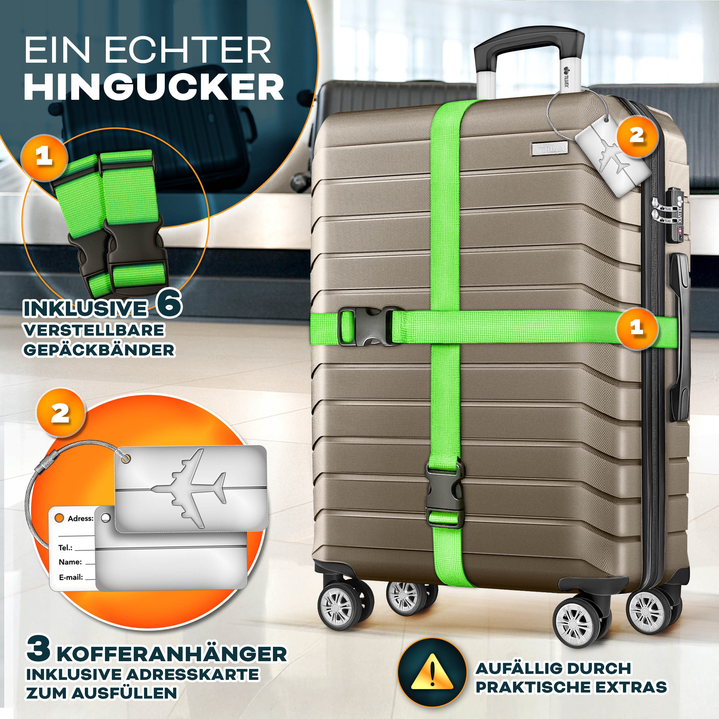 Reisekoffer, mit TSA-Schloss für Alltag und Freizeit – Detailansicht 63