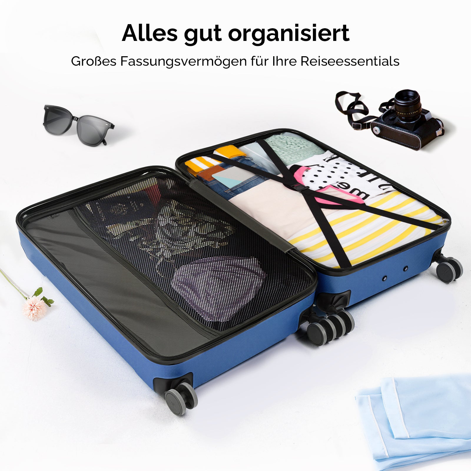 Reisekoffer, Schwarz für Alltag und Camping – Detailansicht 11