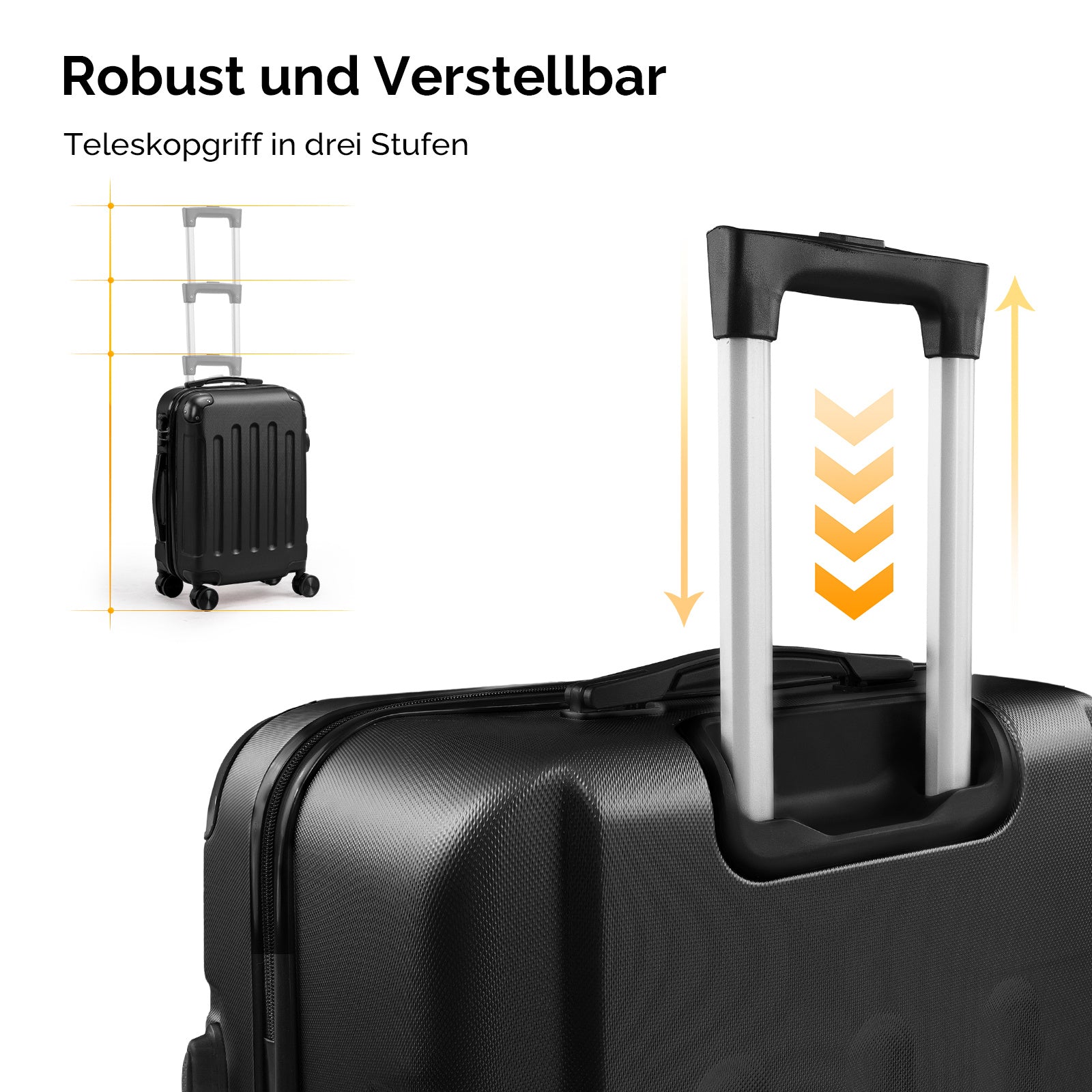 Reisekoffer, Schwarz für Alltag und Camping – Detailansicht 20