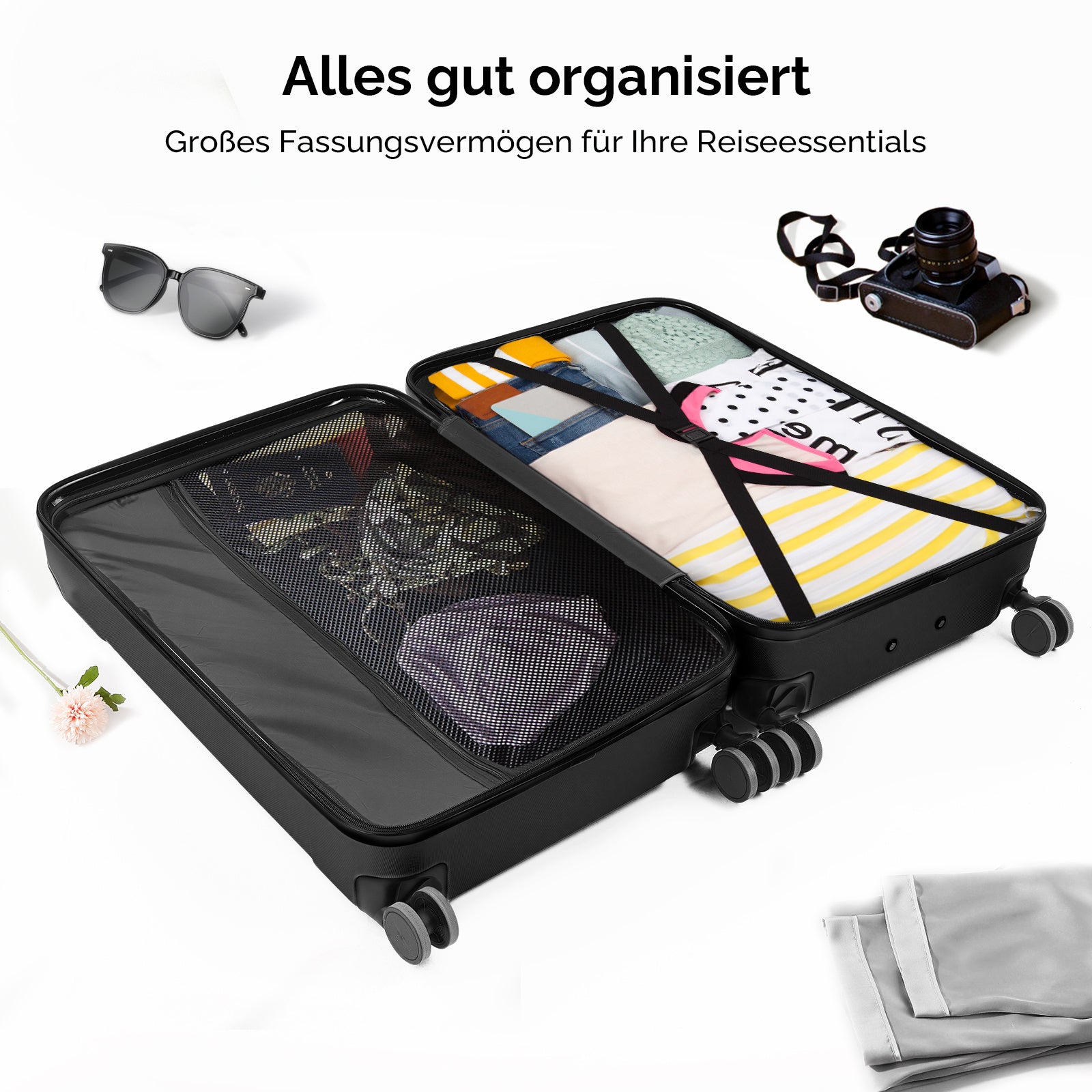 Reisekoffer, Schwarz für Alltag und Camping – Detailansicht 21