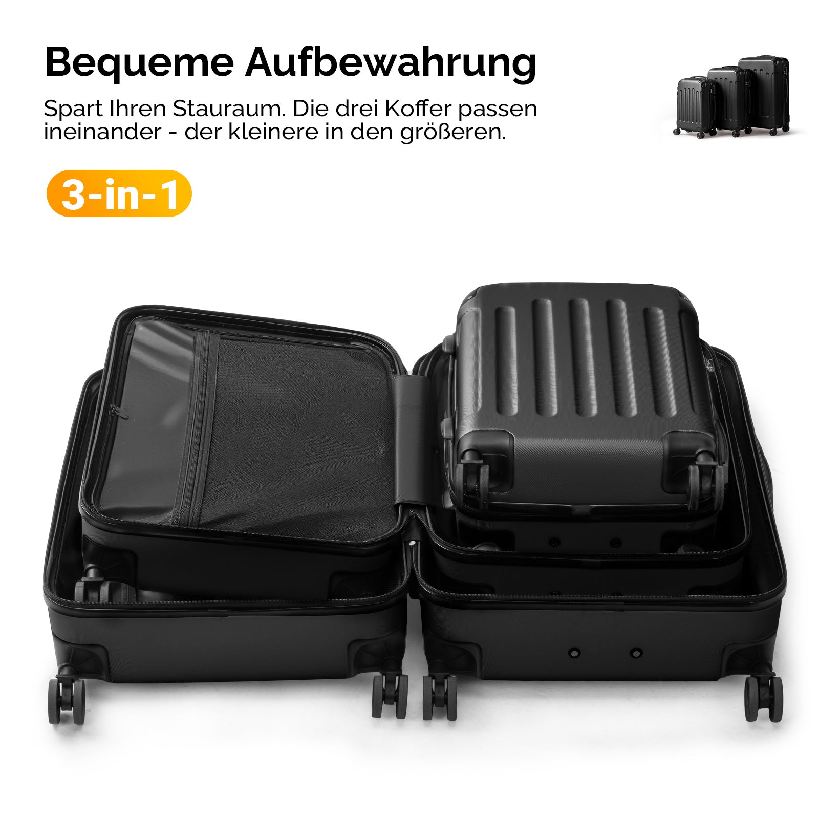 Reisekoffer, Schwarz für Alltag und Camping – Detailansicht 22