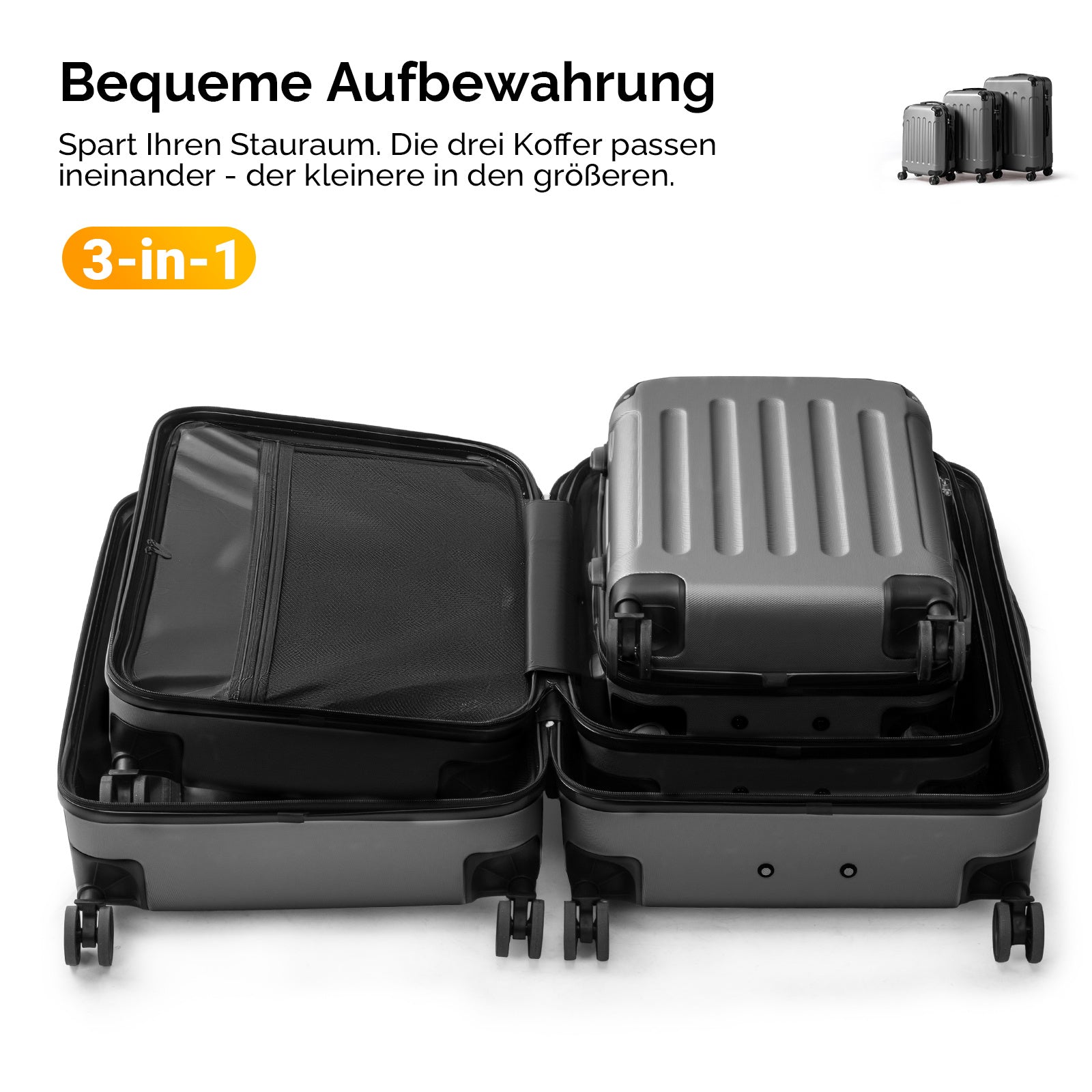 Reisekoffer, Schwarz für Alltag und Camping – Detailansicht 49