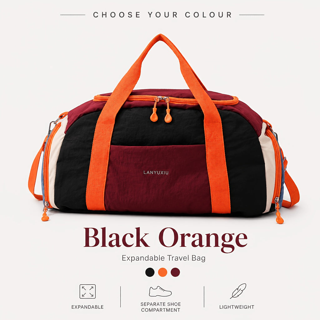 Reisetasche Yoga Freizeit-Fitness-Tasche, Burgunderrot mit Lila für Camping und Reisen – Detailansicht 6