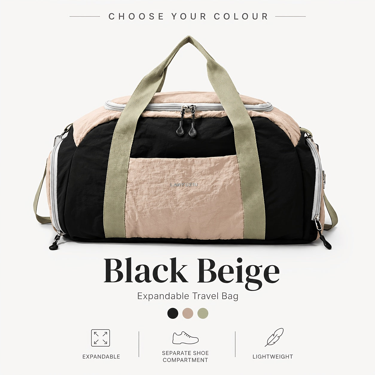 Reisetasche Yoga Freizeit-Fitness-Tasche, Burgunderrot mit Lila für Camping und Reisen – Detailansicht 17