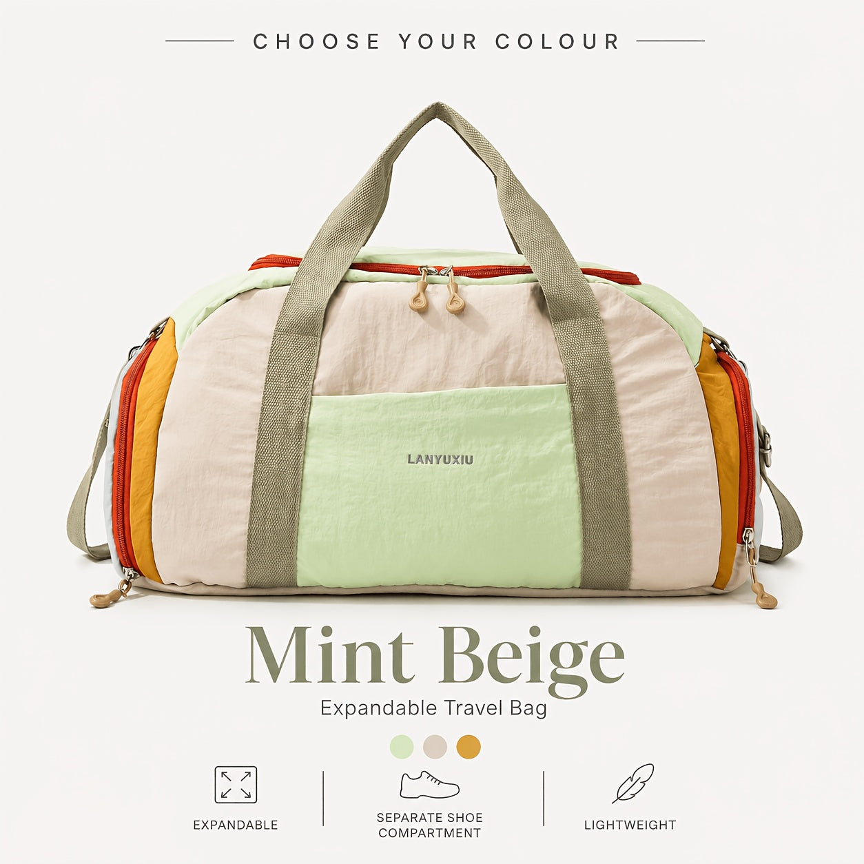 Reisetasche Yoga Freizeit-Fitness-Tasche, Burgunderrot mit Lila für Camping und Reisen – Detailansicht 18