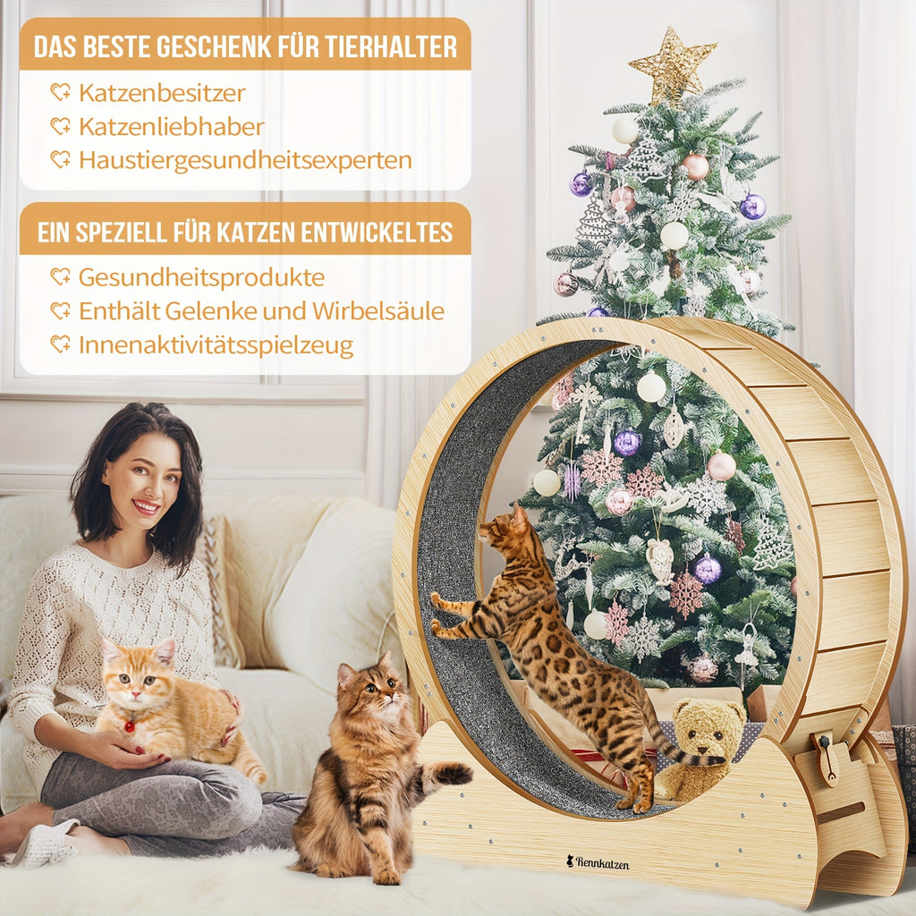 Rennkatzen Katzen Laufrad, Weiß für Haustiere – Detailansicht 2