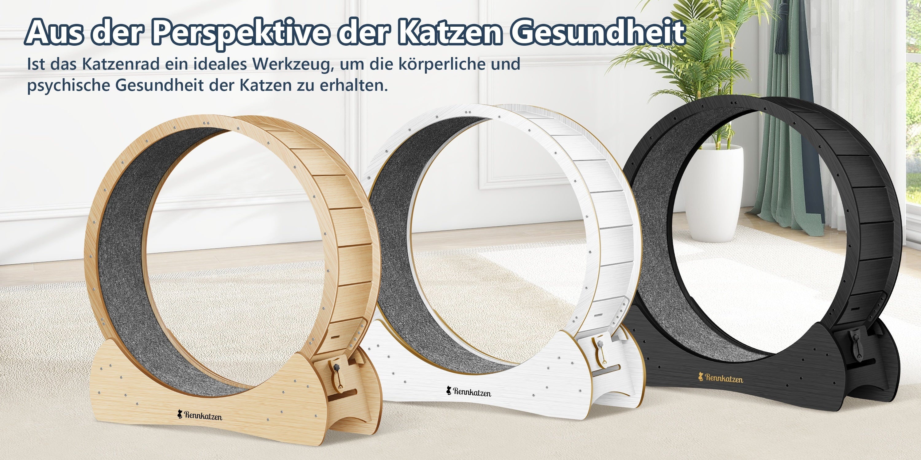 Rennkatzen Katzen Laufrad, Weiß für Haustiere – Detailansicht 3