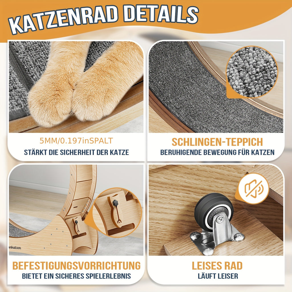 Rennkatzen Katzen Laufrad, Weiß für Haustiere – Detailansicht 11
