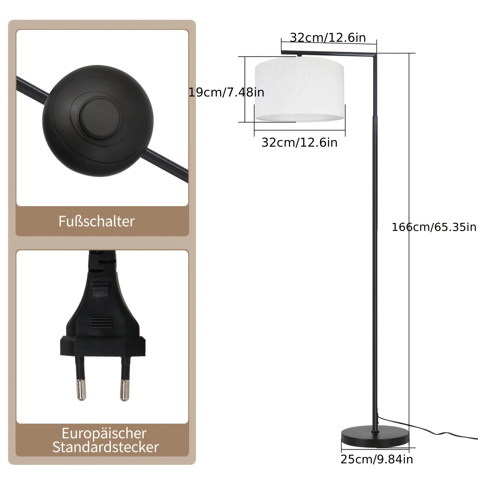Retro-Bogen-Design, 166 cm für Schlafzimmer und Bett – Detailansicht 4