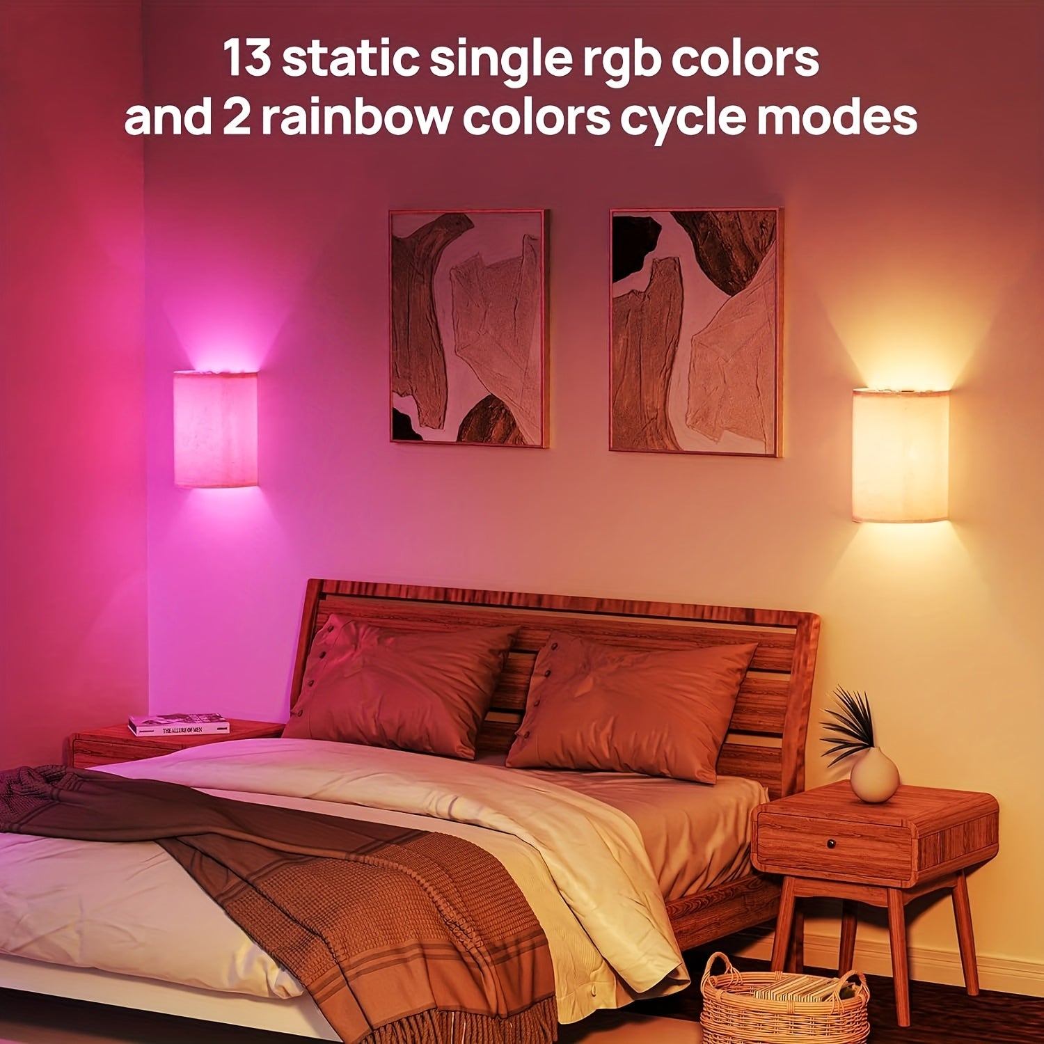 RGBW-Wandleuchte, RGBW hat 16 Farben. für Schlafzimmer und Bett – Detailansicht 2