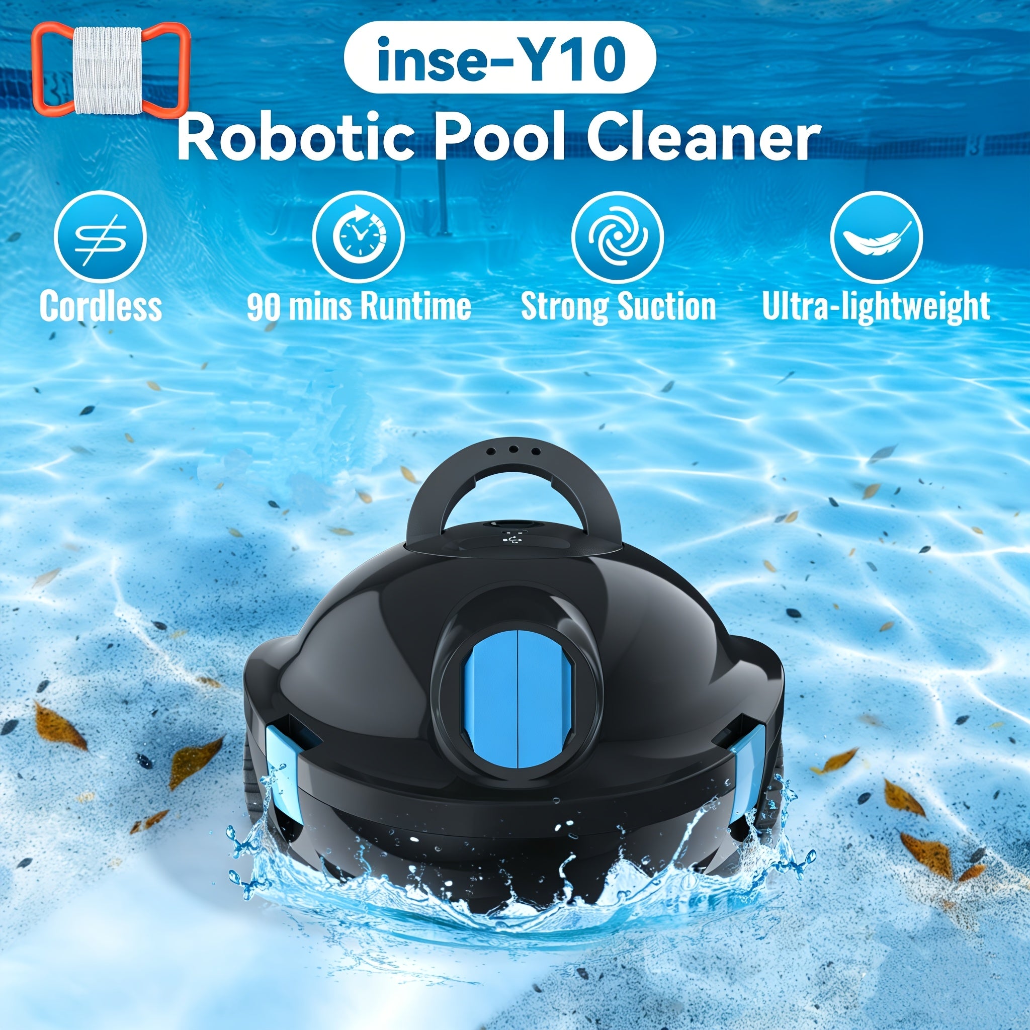 Roboter-Poolreiniger, Blau Schwarz für Bett – Hauptansicht