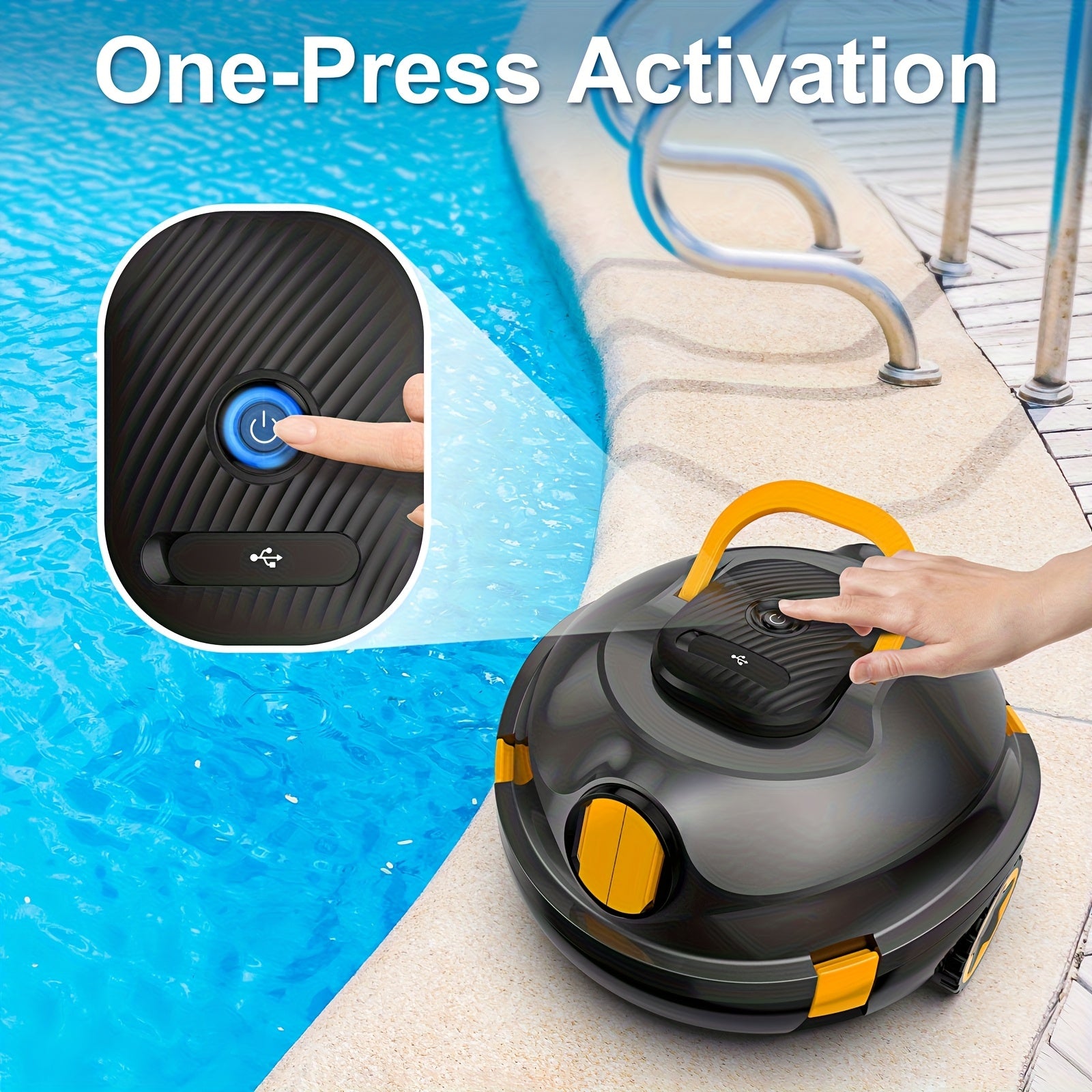 Roboter-Poolreiniger, Blau Schwarz für Bett – Detailansicht 9