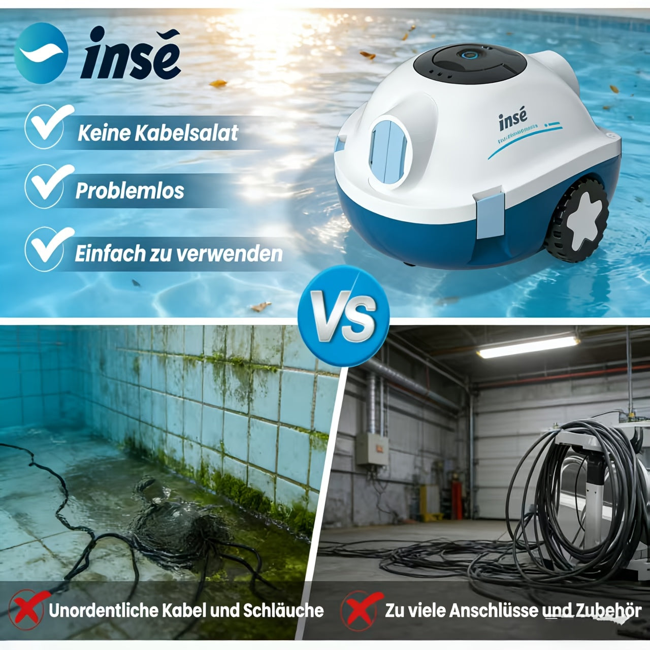 Roboter Poolreiniger, Orangeschwarz für Schlafzimmer – Detailansicht 4