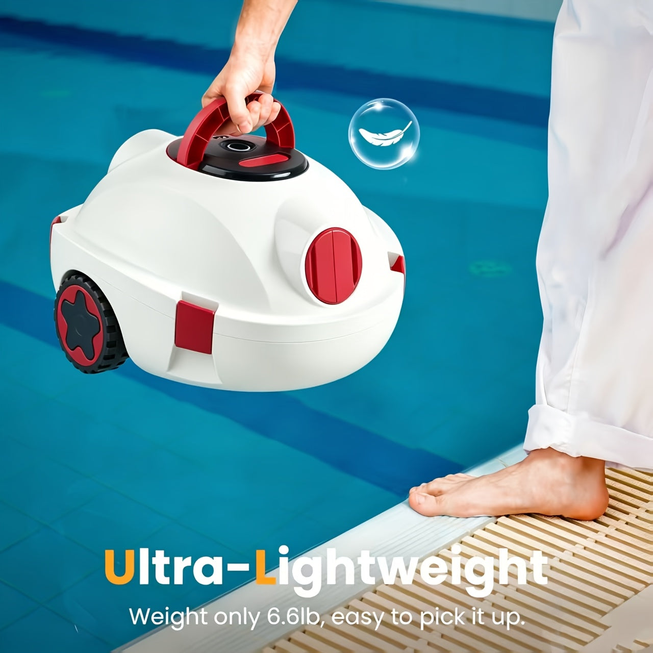 Roboter Poolreiniger, Orangeschwarz für Schlafzimmer – Detailansicht 5